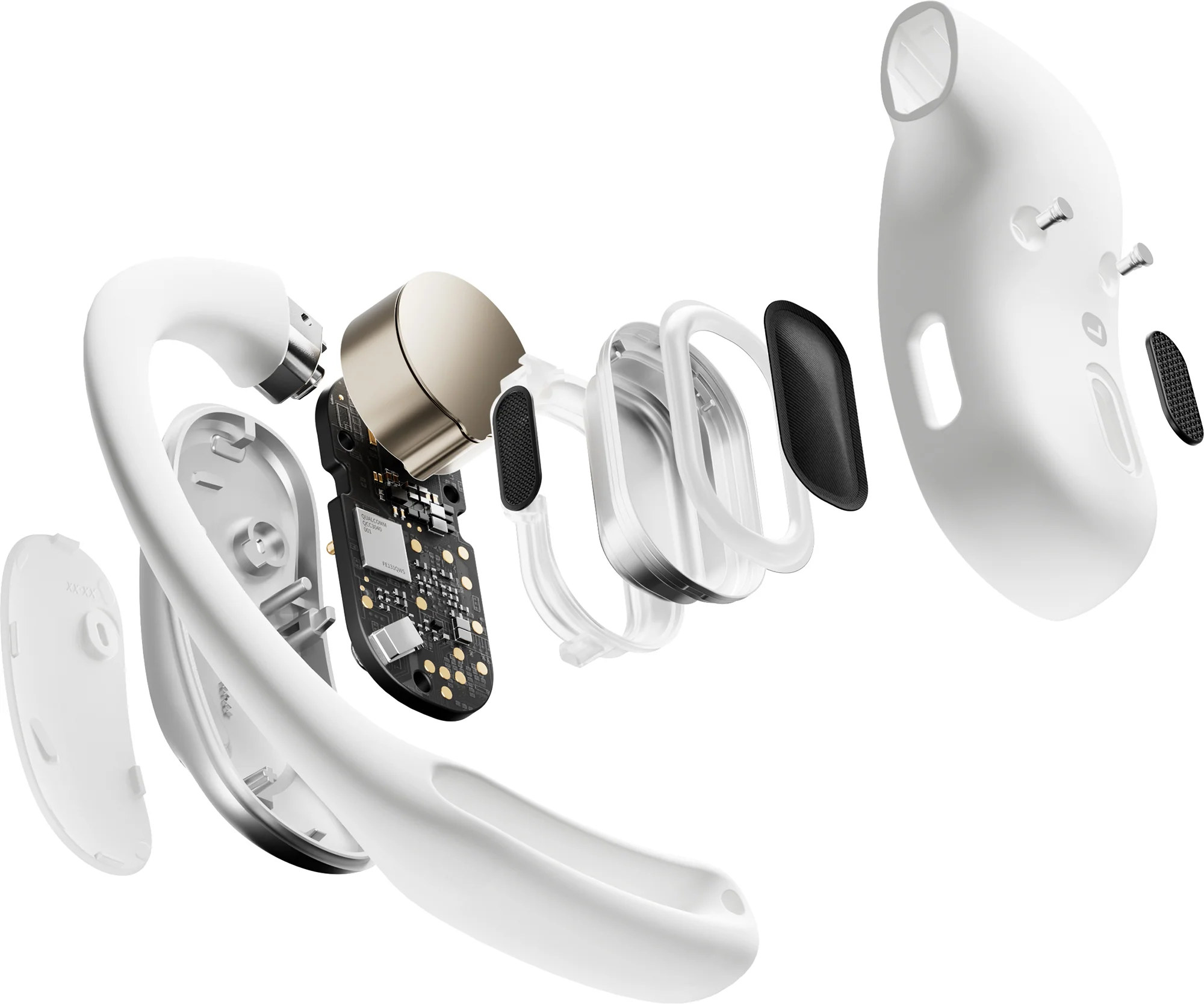 Shokz OpenFit Air Wireless Bone Conduction Running Headphones - White - Image 4