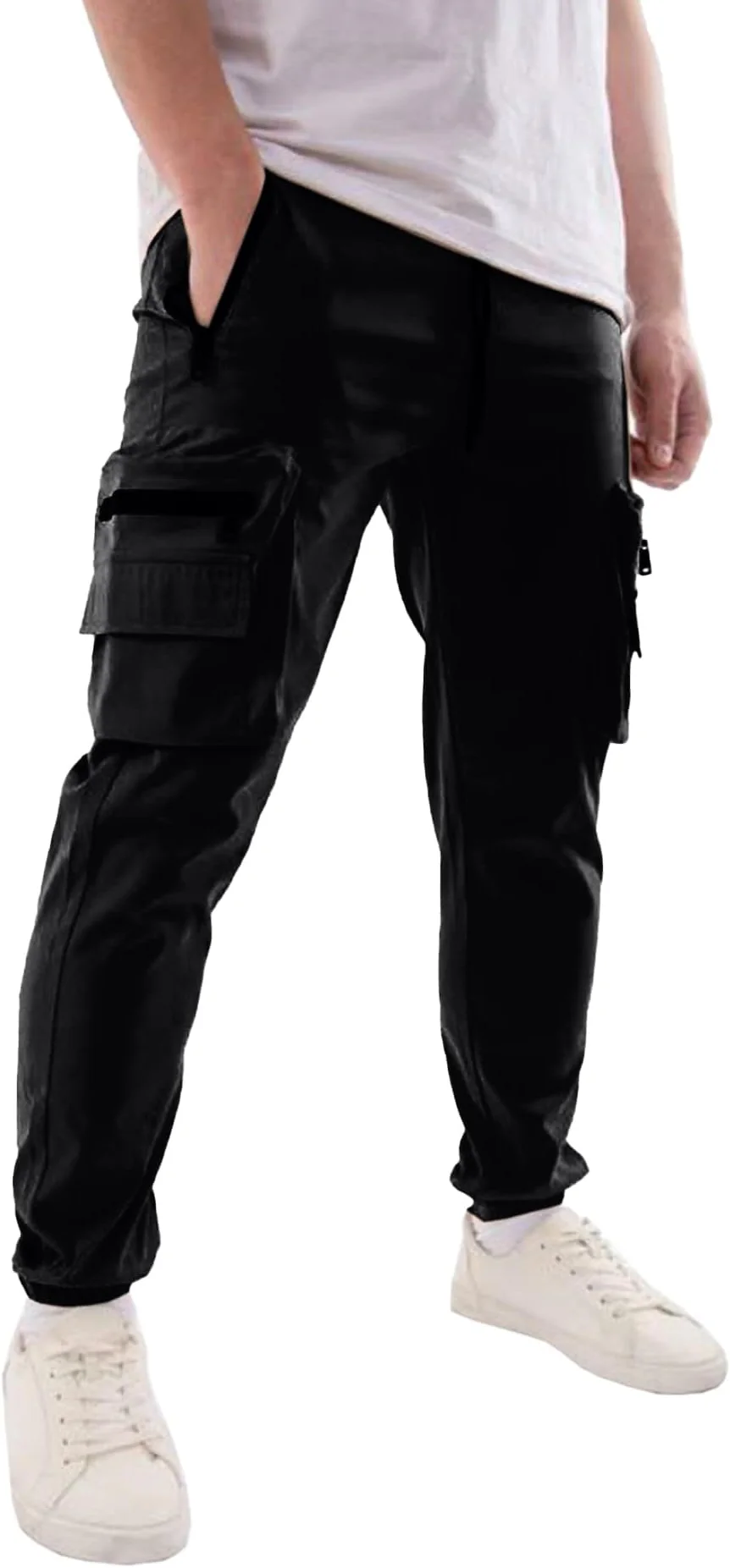 Soulstar Lightweight Mens Cargo Pants - Black