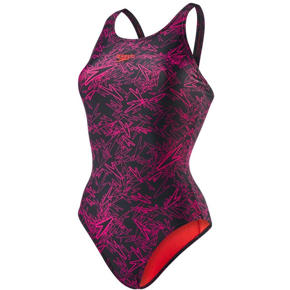 Speedo Boom Allover Muscleback Womens Swimsuit - Black - Image 3