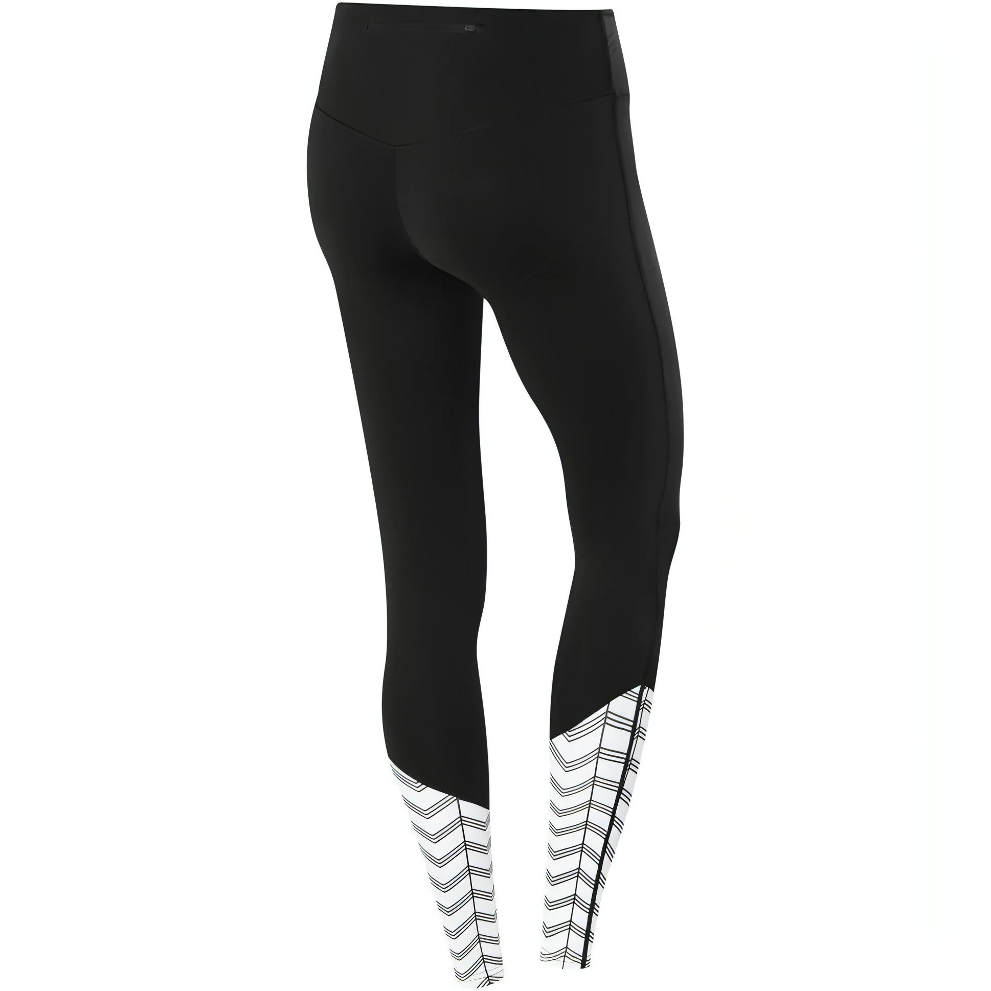 TCA Impulse Printed Womens Long Running Tights - Black - Image 2