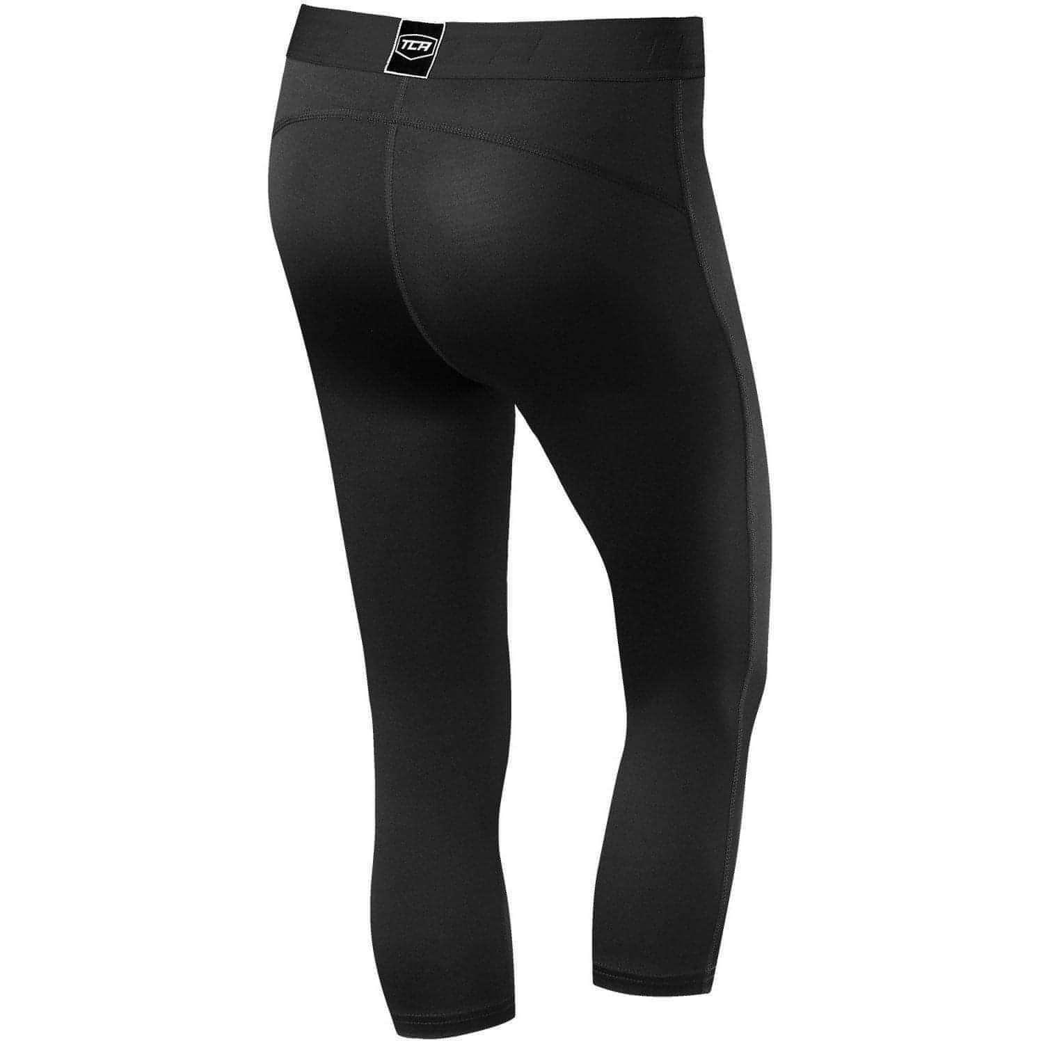 TCA Pro Performance Endurance Womens 3/4 Capri Running Tights - Black - Image 2