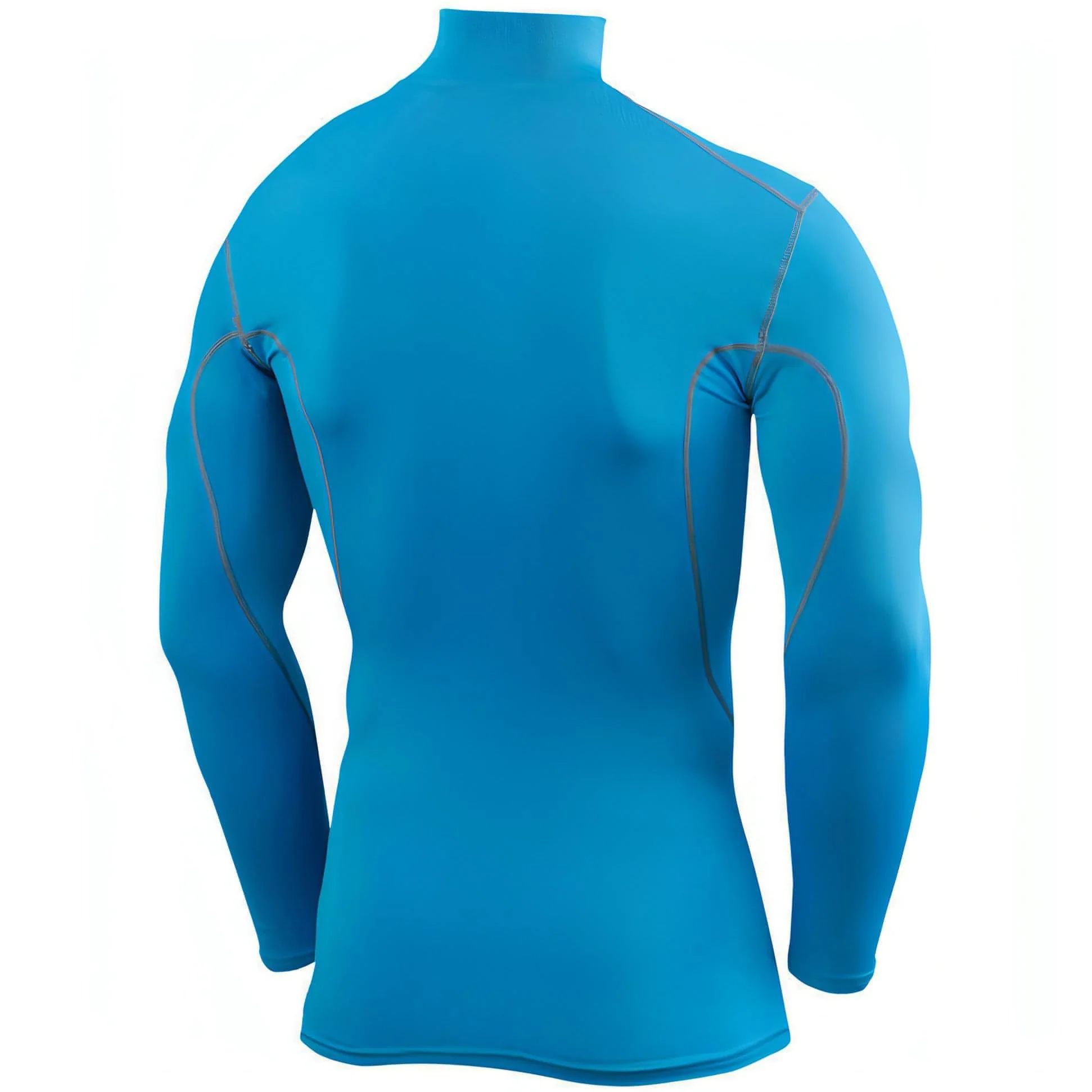 TCA Pro Performance Long Sleeve Mock Mens Compression Top - Blue - Image 2