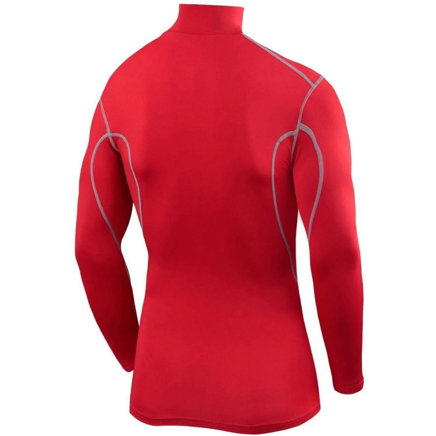 TCA Pro Performance Long Sleeve Mock Mens Compression Top - Red - Image 2