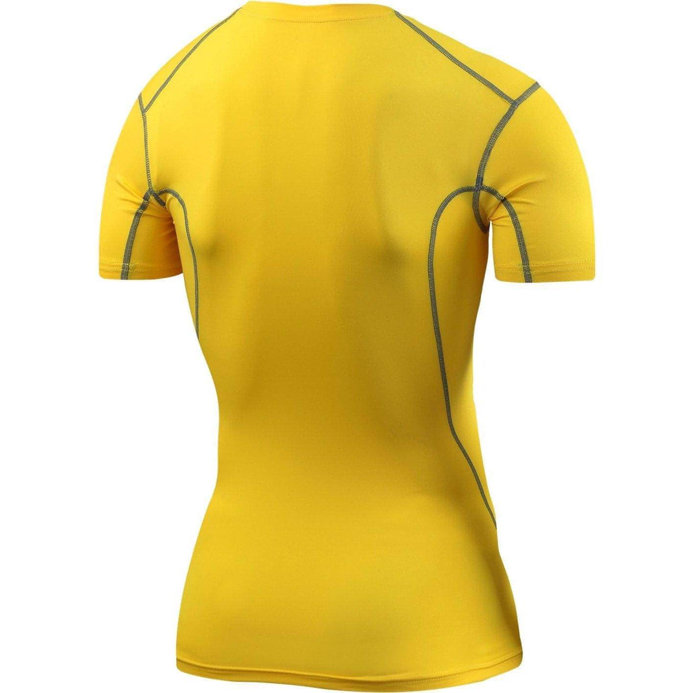TCA Pro Performance Short Sleeve Thermal Junior Compression Top - Yellow - Image 2