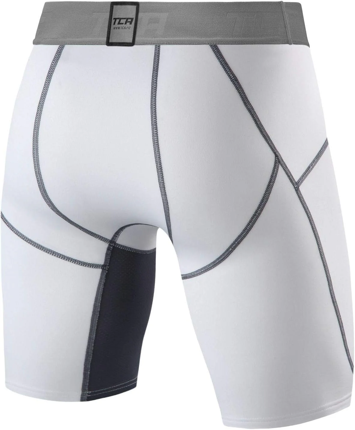 TCA SuperThermal Compression Junior Short Running Tights - White - Image 2