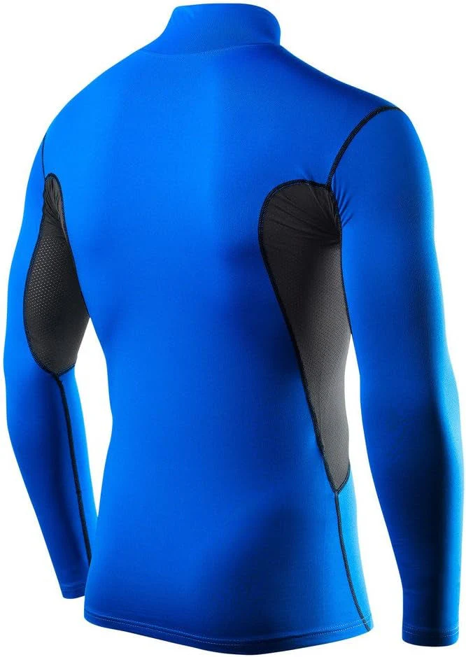 TCA SuperThermal Long Sleeve Mock Mens Compression Top - Blue - Image 2