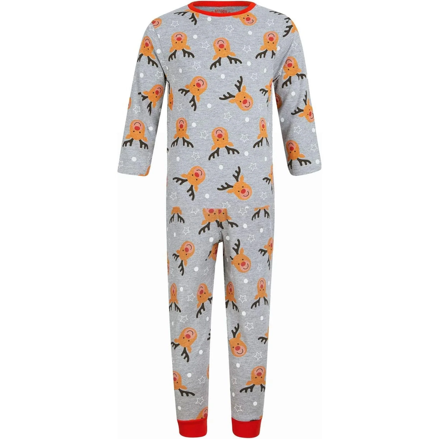 Tokyo Laundry Reindeer Repeat 2 Piece Boys Christmas Pyjama Set - Grey