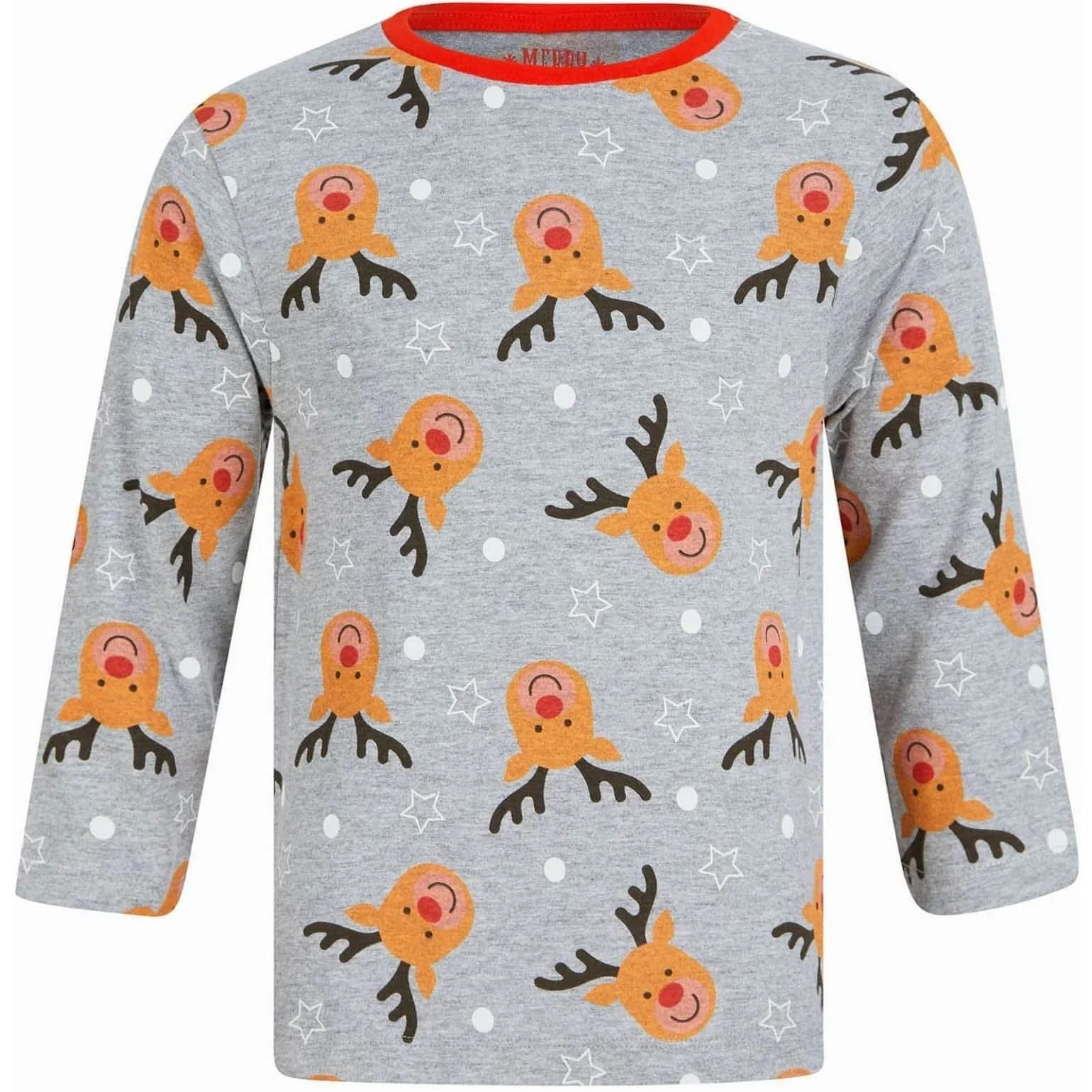 Tokyo Laundry Reindeer Repeat 2 Piece Boys Christmas Pyjama Set - Grey - Image 3