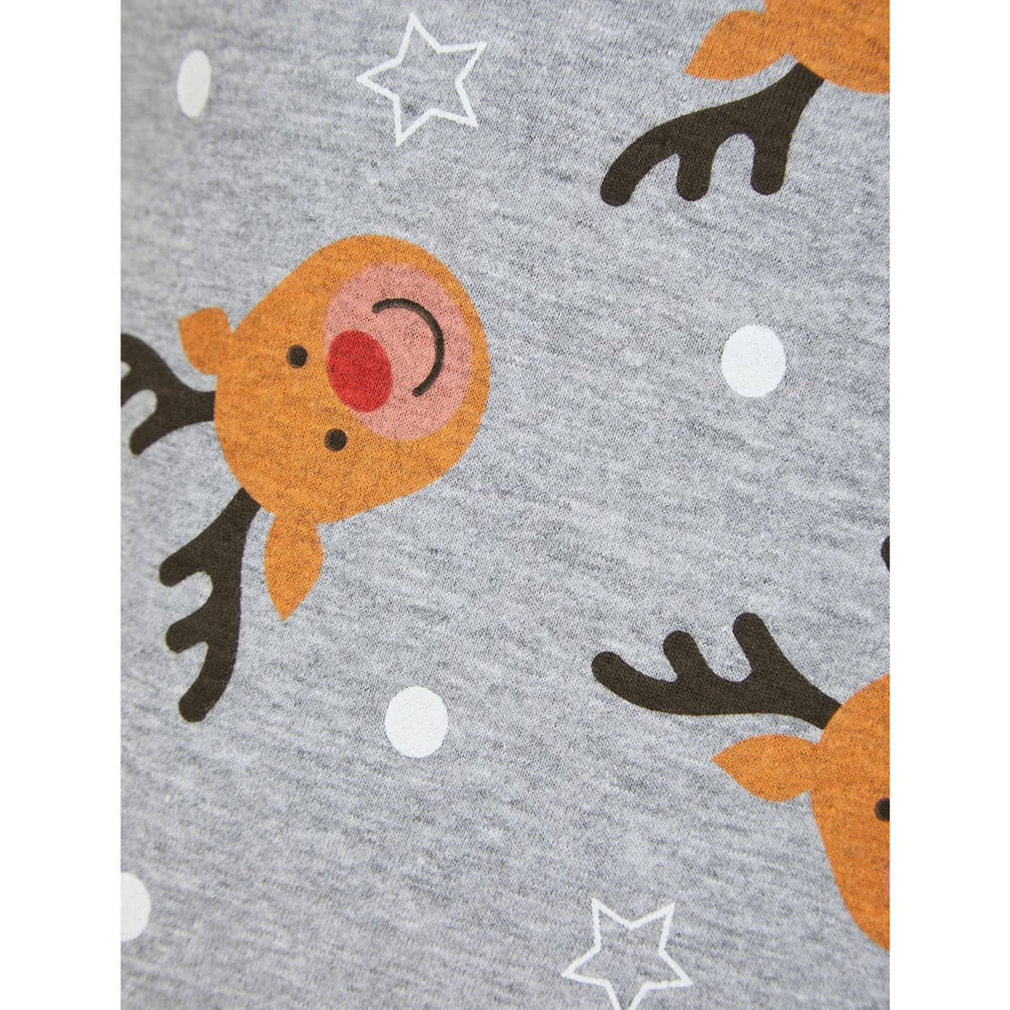 Tokyo Laundry Reindeer Repeat 2 Piece Boys Christmas Pyjama Set - Grey - Image 5