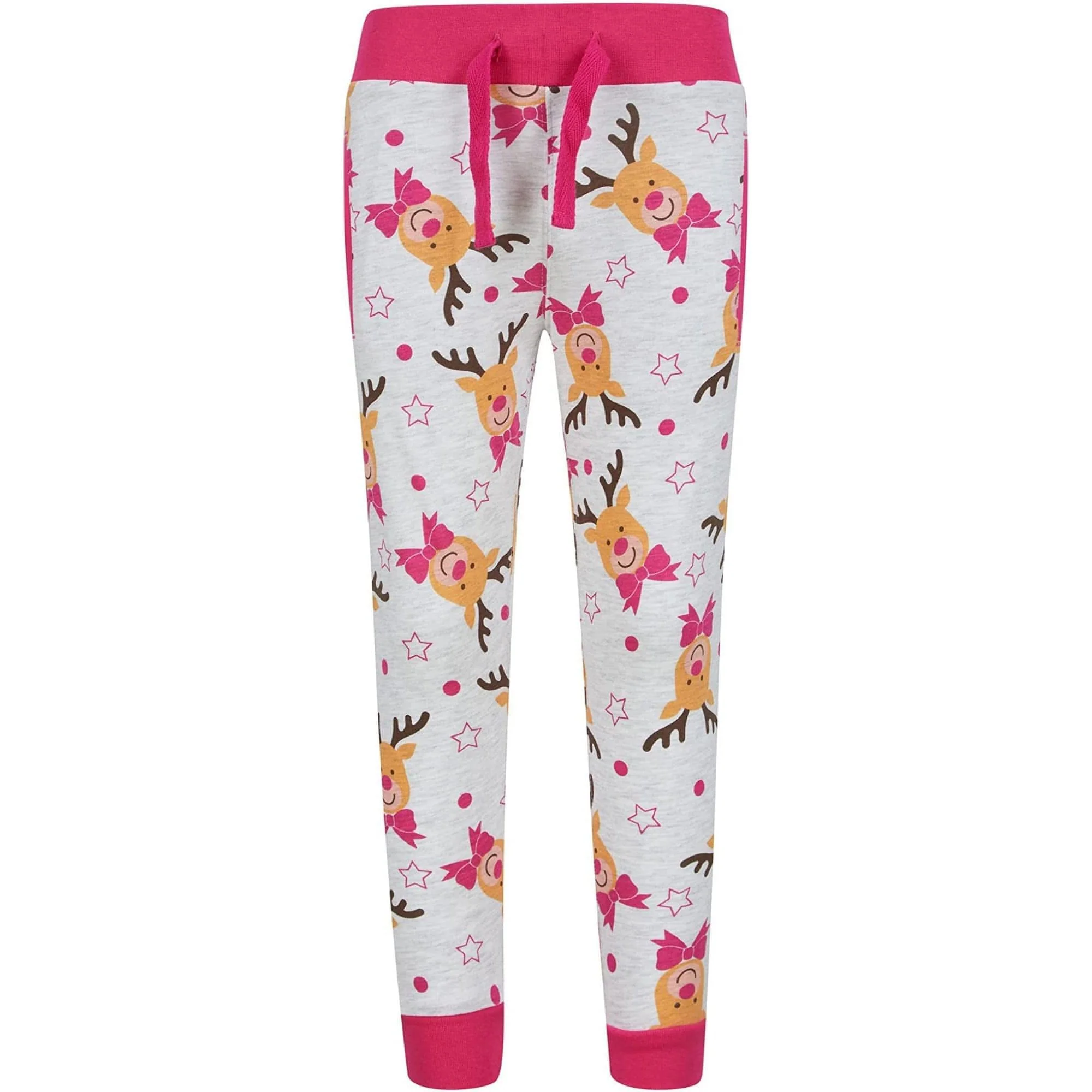 Tokyo Laundry Reindeer Repeat 2 Piece Girls Christmas Pyjama Set - Grey - Image 4