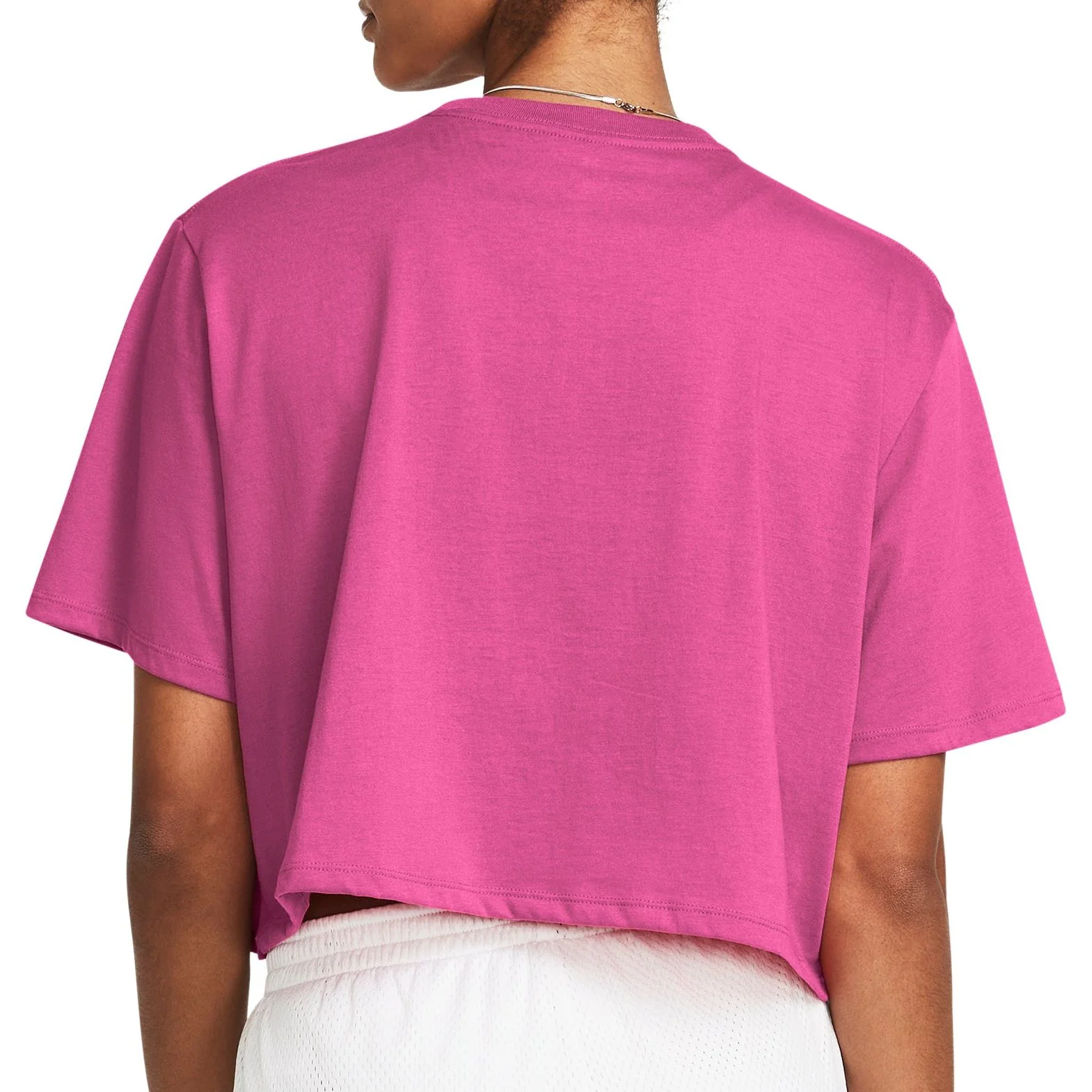 Under Armour Campus Boxy Crop Short Sleeve Womens Training Top - Pink - Image 2