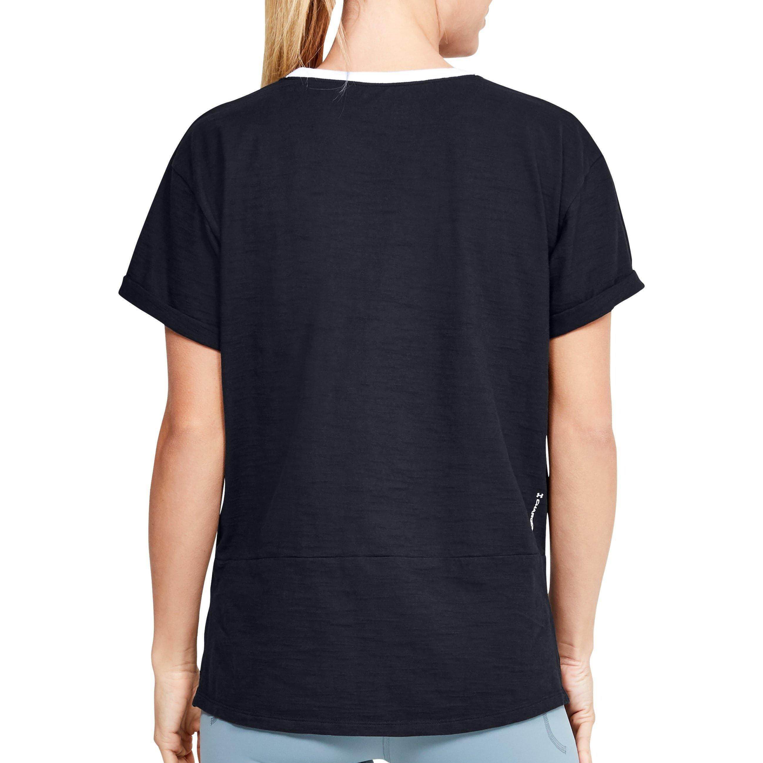Under Armour Charged Cotton Short Sleeve Womens Training Top - Black - Image 3