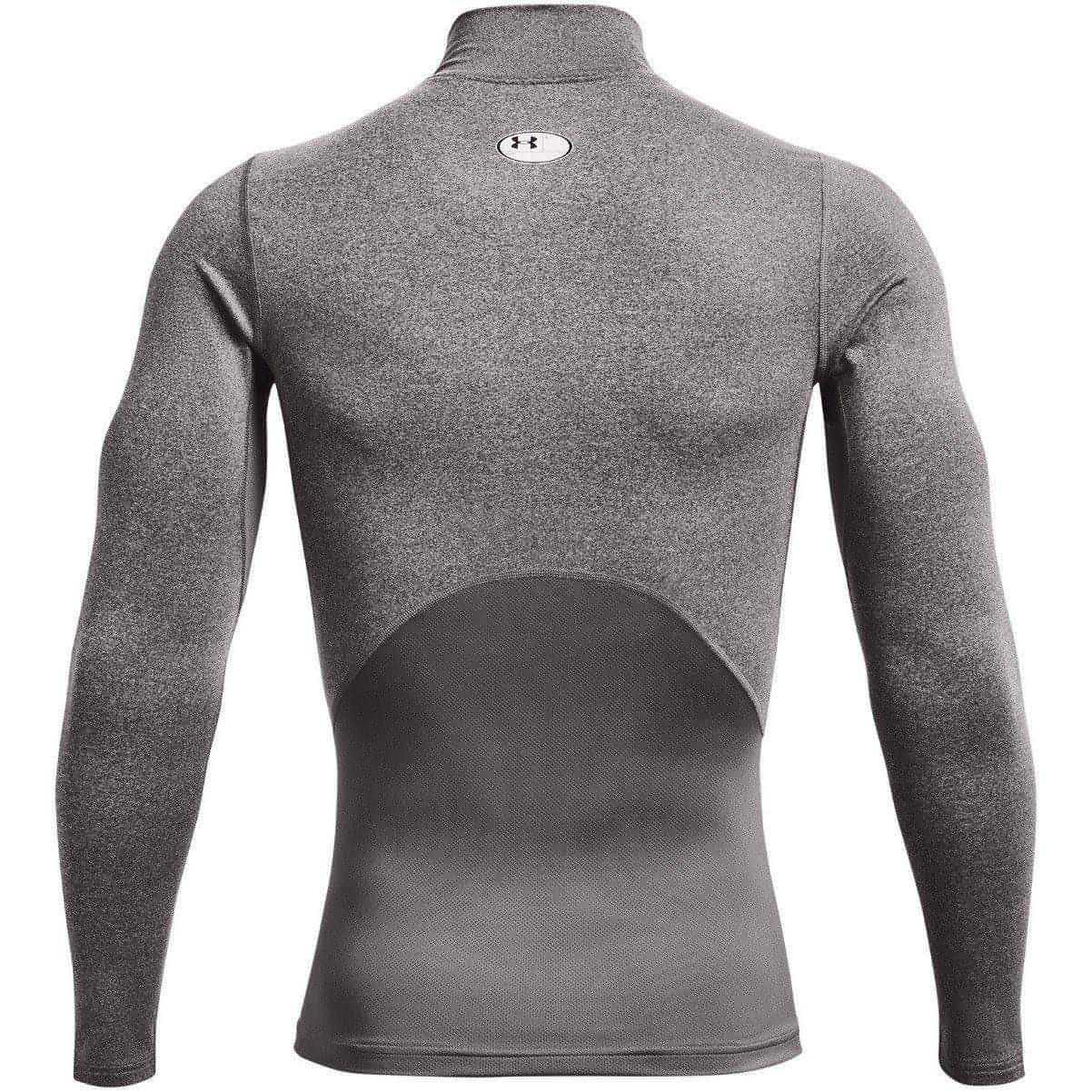 Under Armour ColdGear Compression Mock Long Sleeve Mens Running Top - Grey - Image 5