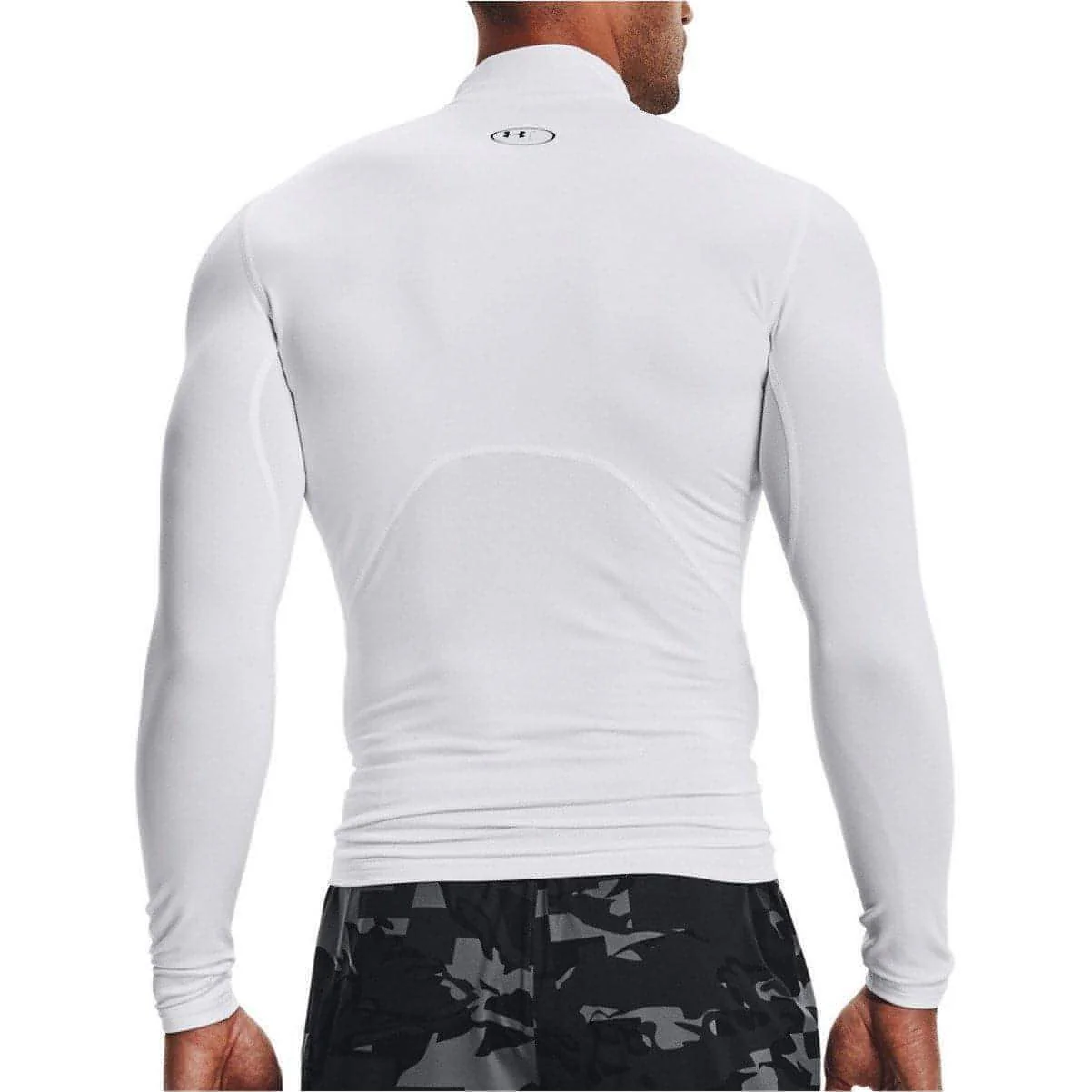 Under Armour ColdGear Compression Mock Long Sleeve Mens Running Top - White - Image 2
