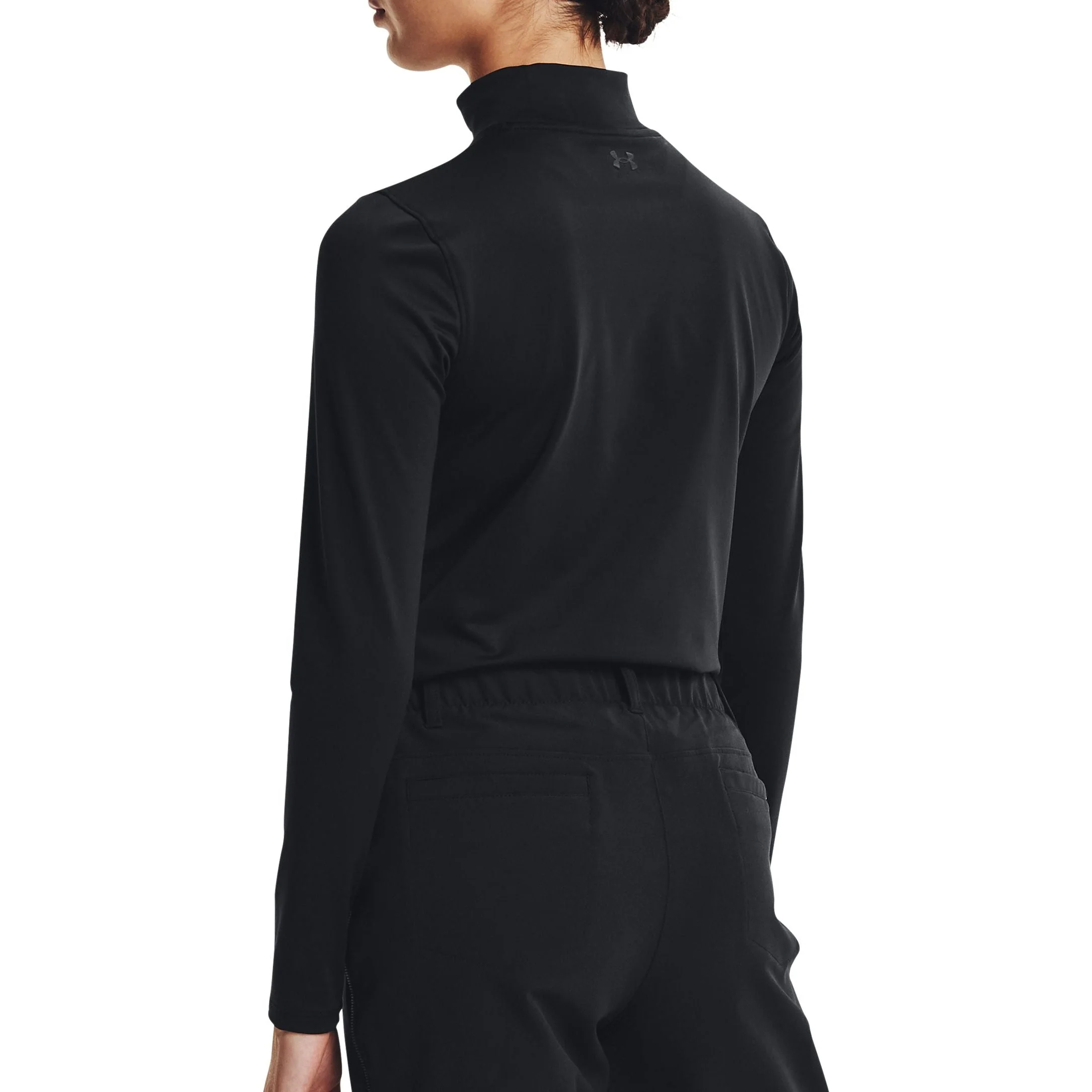 Under Armour ColdGear Infrared Storm Mock Neck Long Sleeve Women Golf Top - Black - Image 2