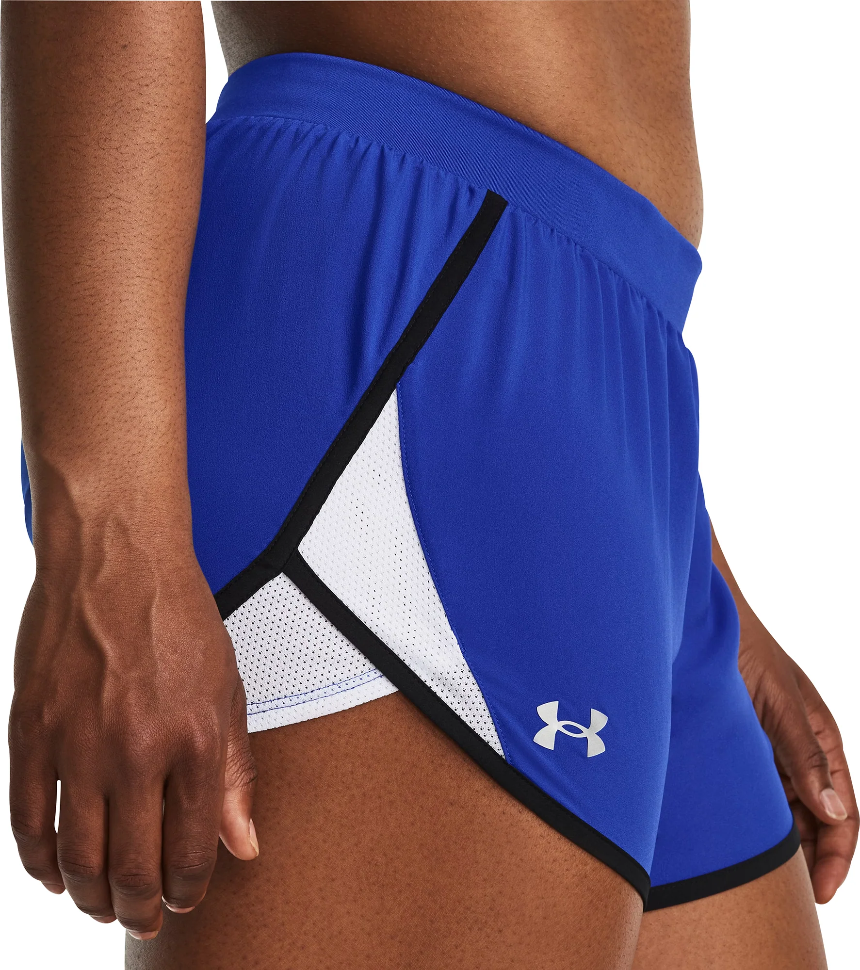Under Armour Fly By 2.0 Womens Running Shorts - Blue - Image 3