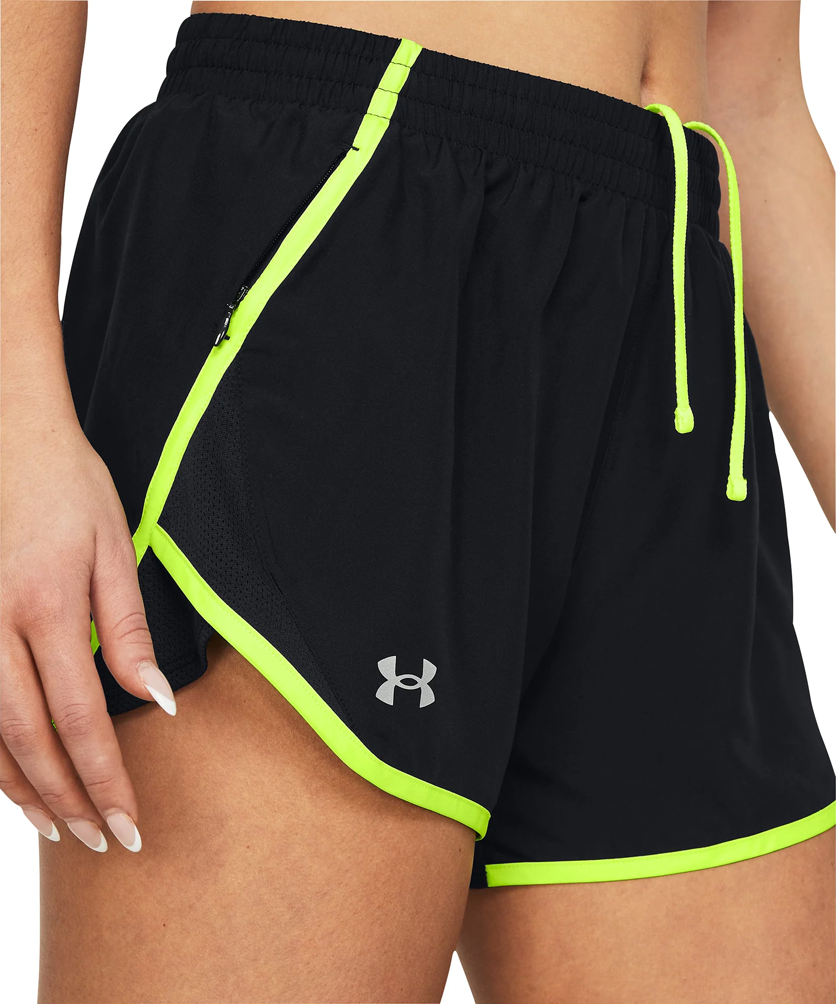 Under Armour Fly By 3 Inch Womens Running Shorts - Black - Image 3