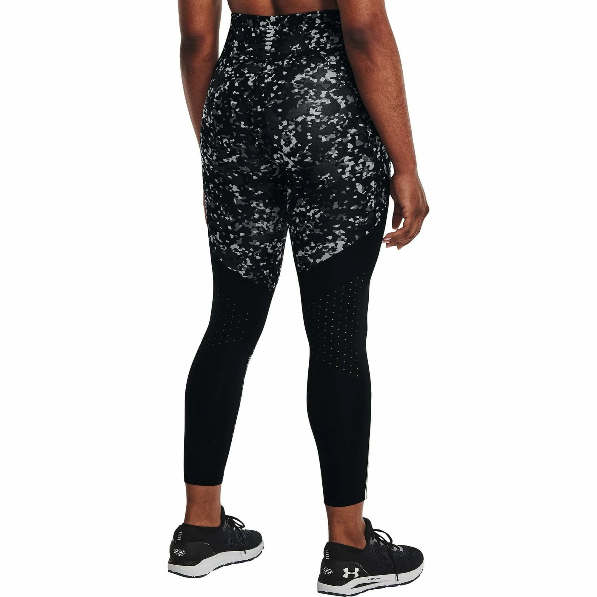 Under Armour Fly Fast 3.0 Printed Womens 7/8 Running Tights - Black - Image 2