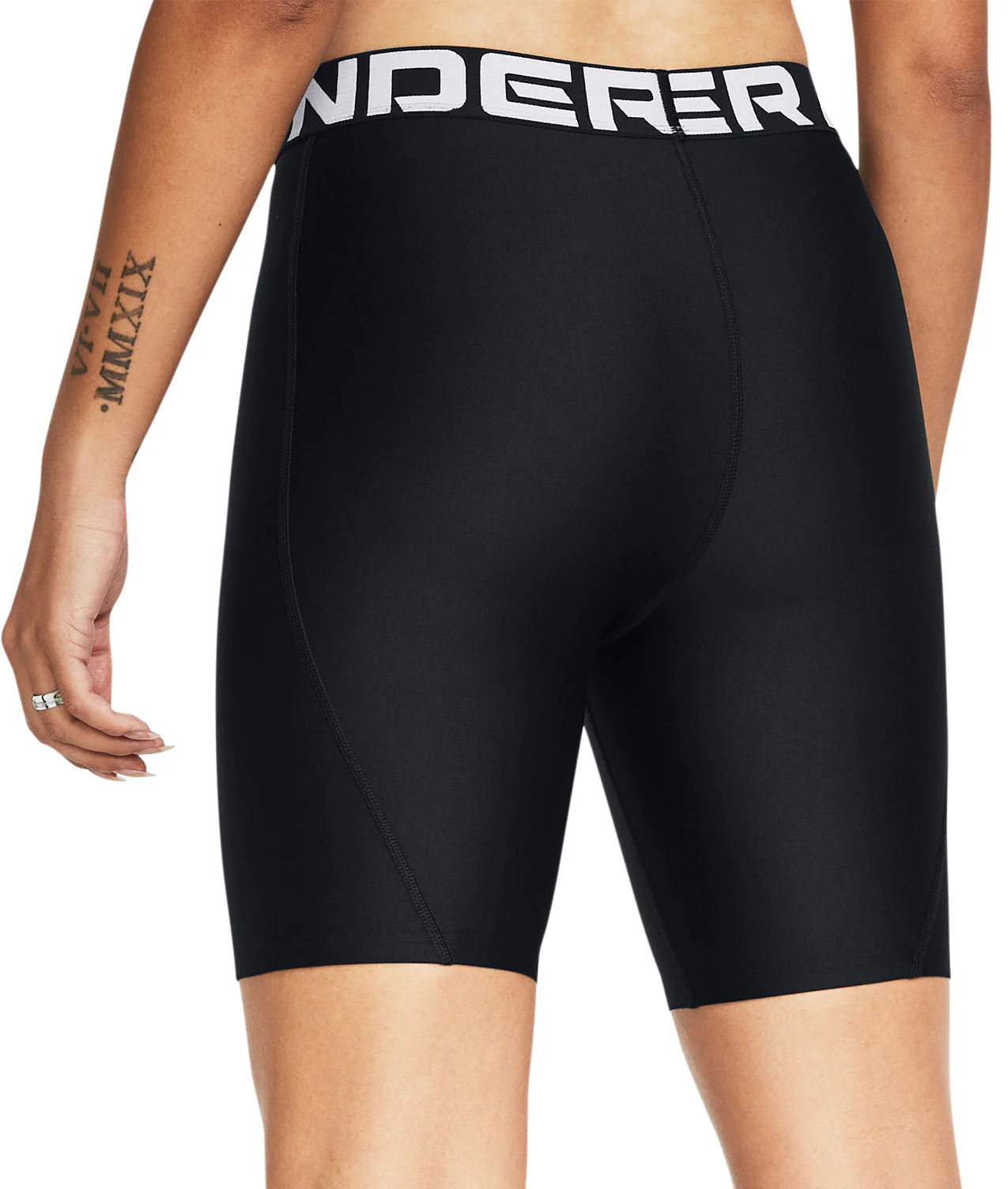 Under Armour HeatGear 8 Inch Womens Short Running Tights - Black - Image 2