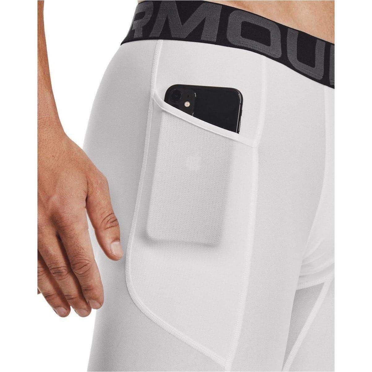 Under Armour HeatGear Mens Short Compression Tights - White - Image 3
