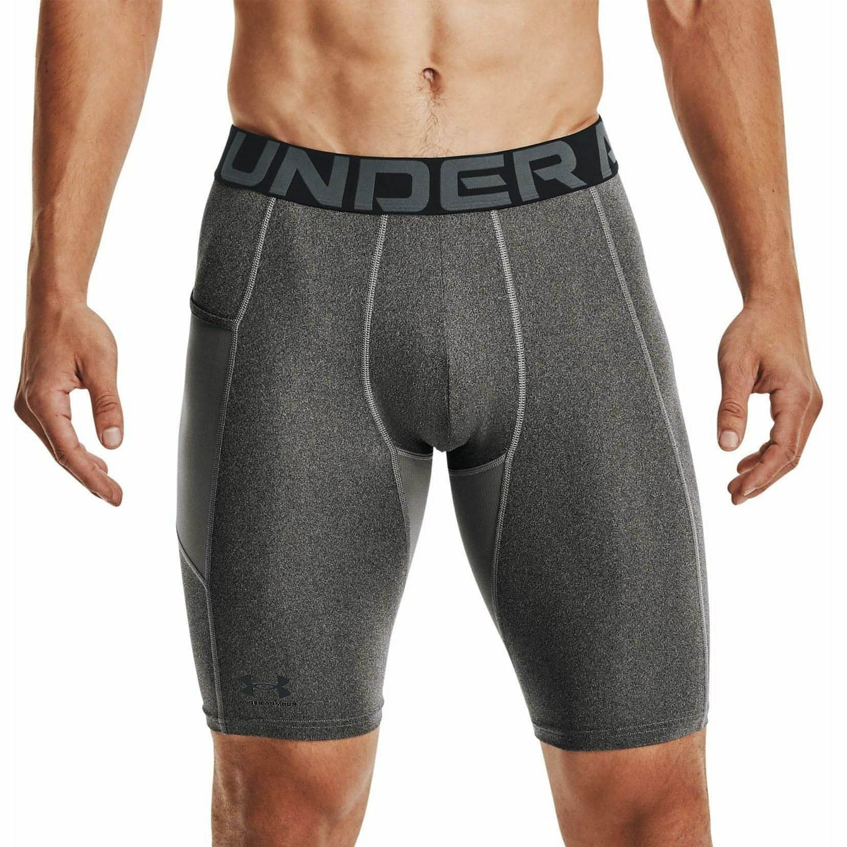 Under Armour HeatGear Pocket Long Mens Short Compression Tights - Grey