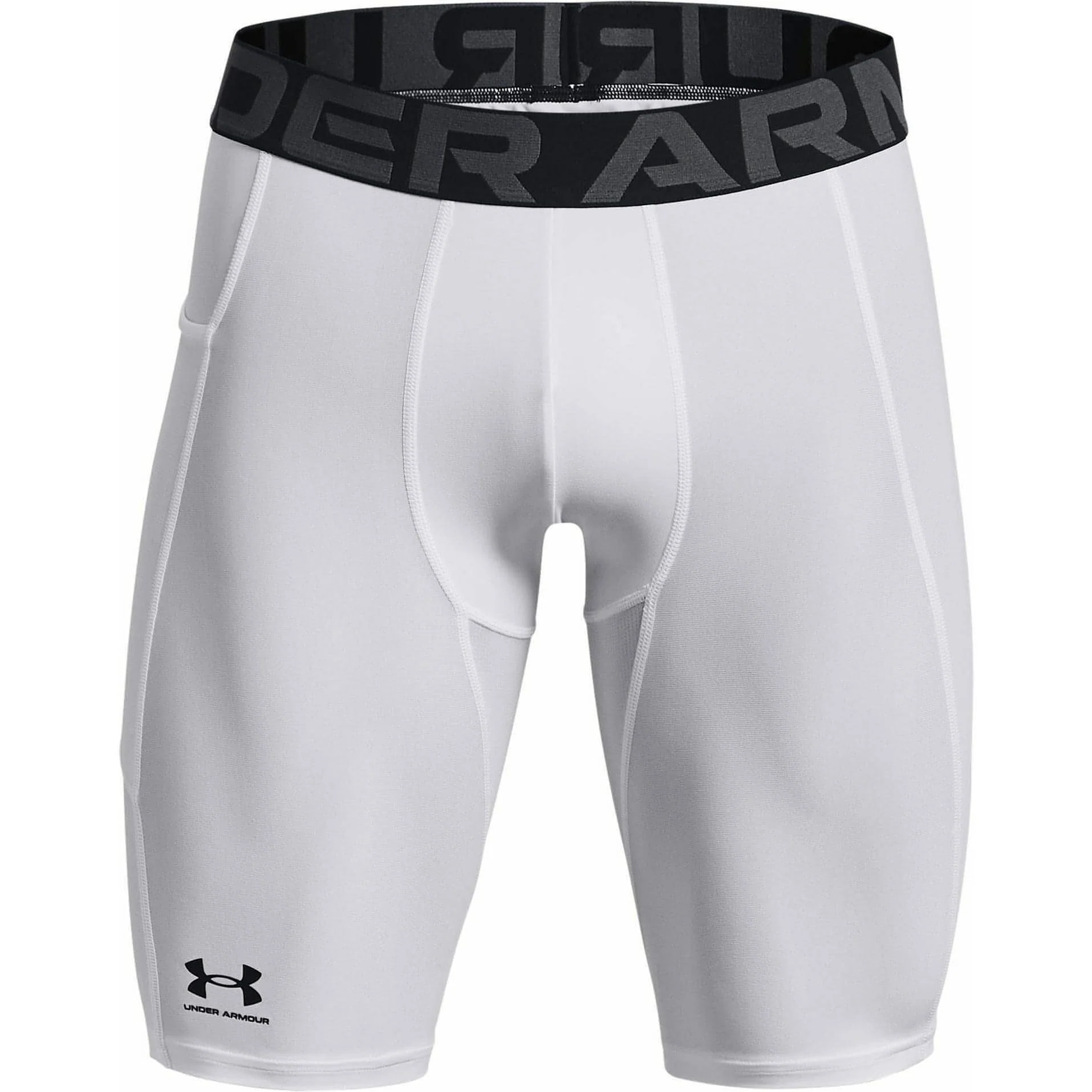 Under Armour HeatGear Pocket Long Mens Short Compression Tights - White - Image 4