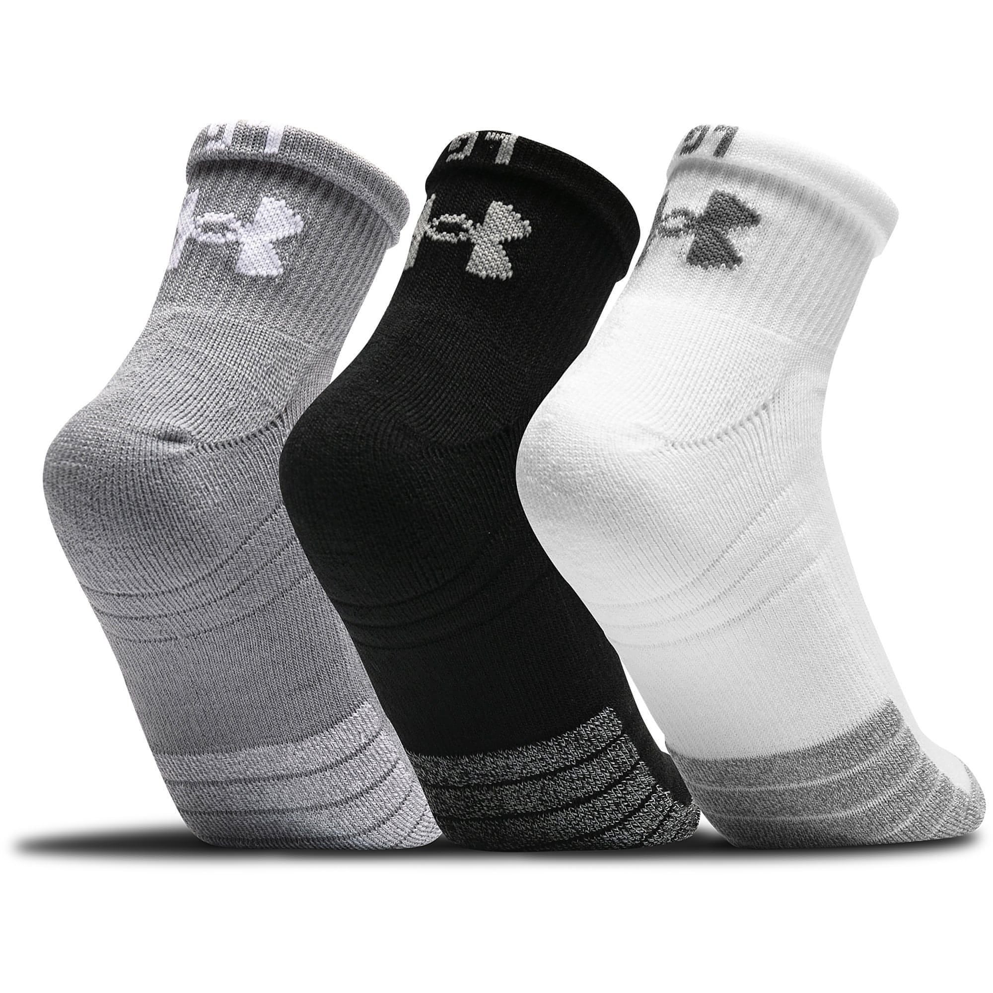 Under Armour HeatGear Quarter (3 Pack) Socks - Grey - Image 2