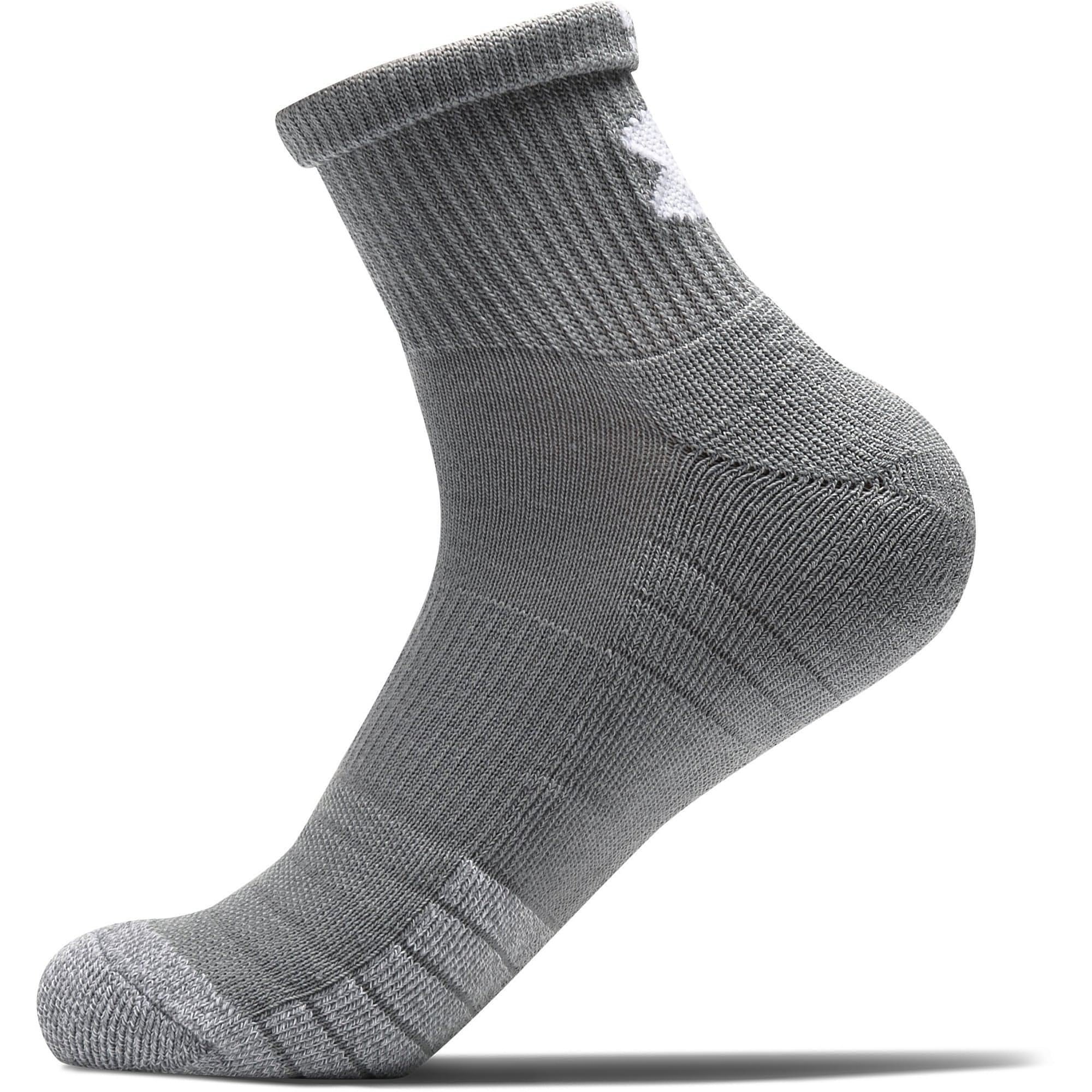Under Armour HeatGear Quarter (3 Pack) Socks - Grey - Image 3