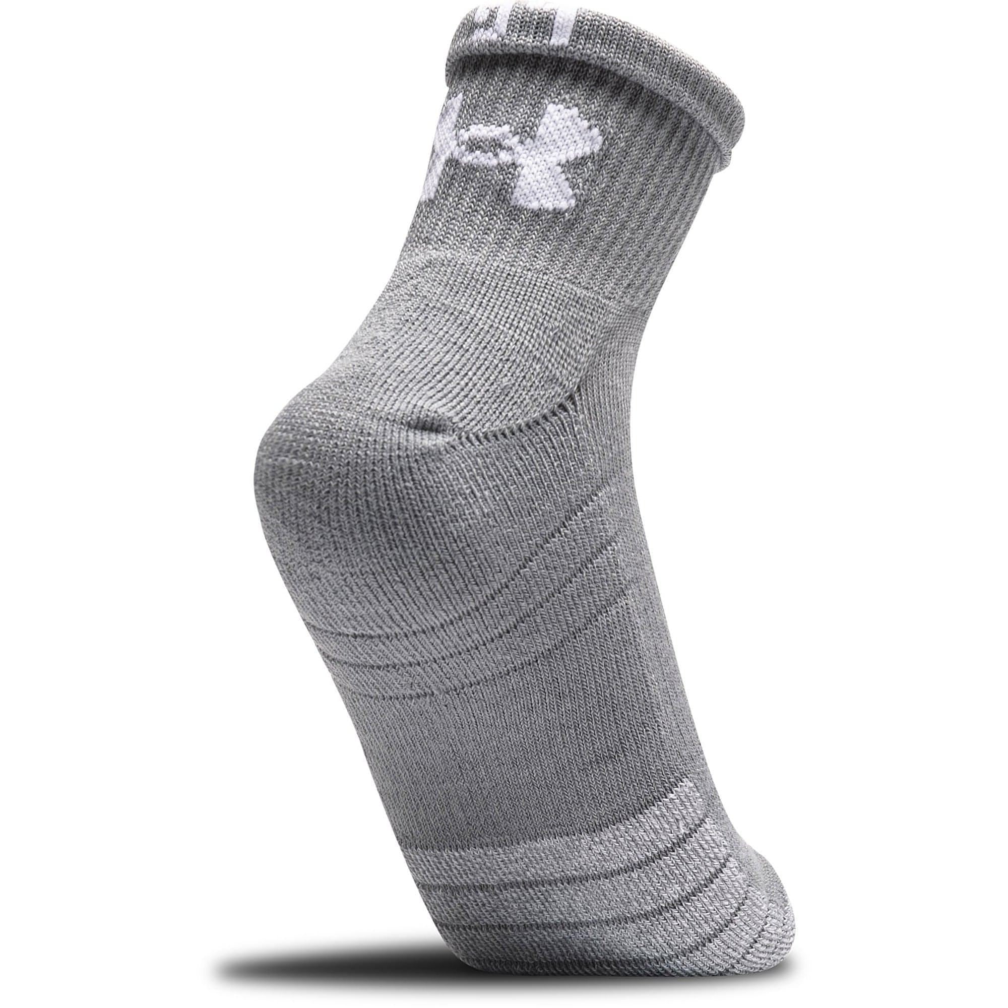 Under Armour HeatGear Quarter (3 Pack) Socks - Grey - Image 4