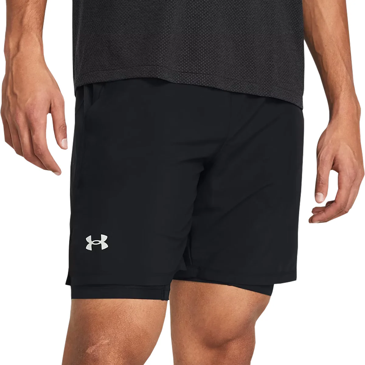 Under Armour Launch 2 In 1 Mens Running Shorts - Black