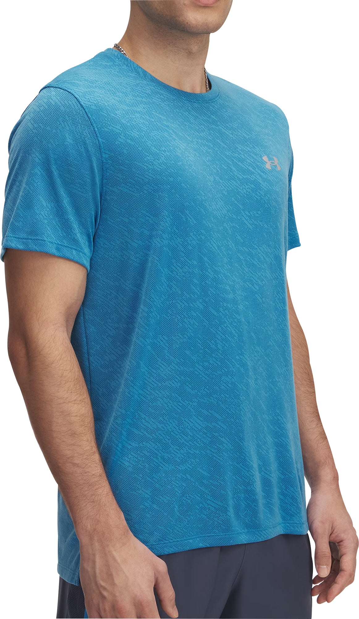 Under Armour Launch Camo Short Sleeve Mens Running Top - Blue