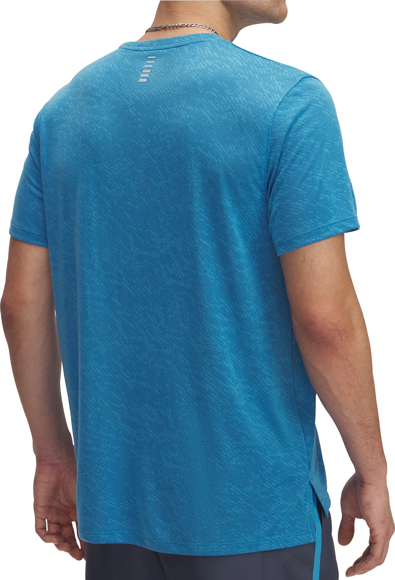 Under Armour Launch Camo Short Sleeve Mens Running Top - Blue - Image 2