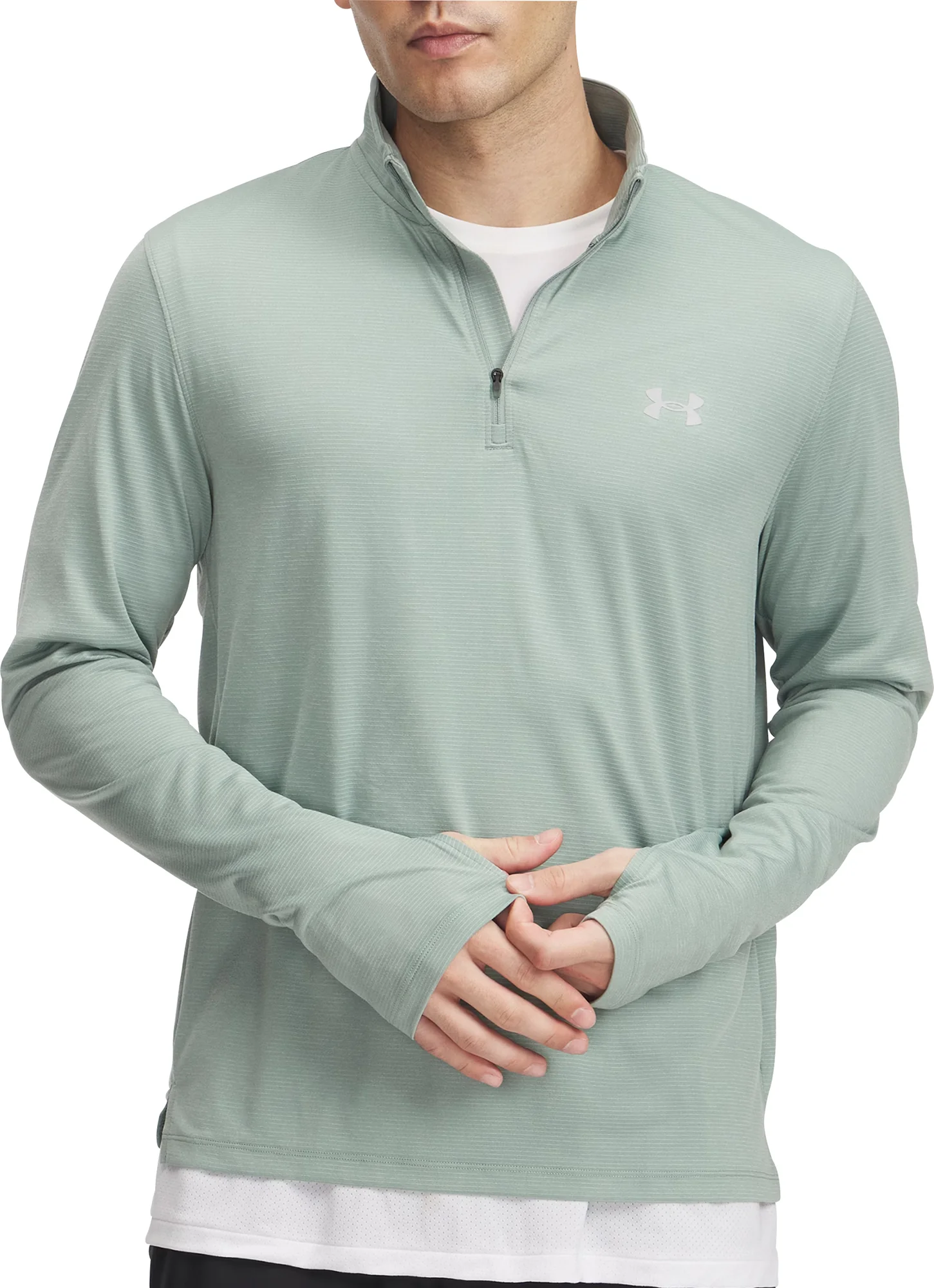 Under Armour Launch Half Zip Long Sleeve Mens Running Top - Green