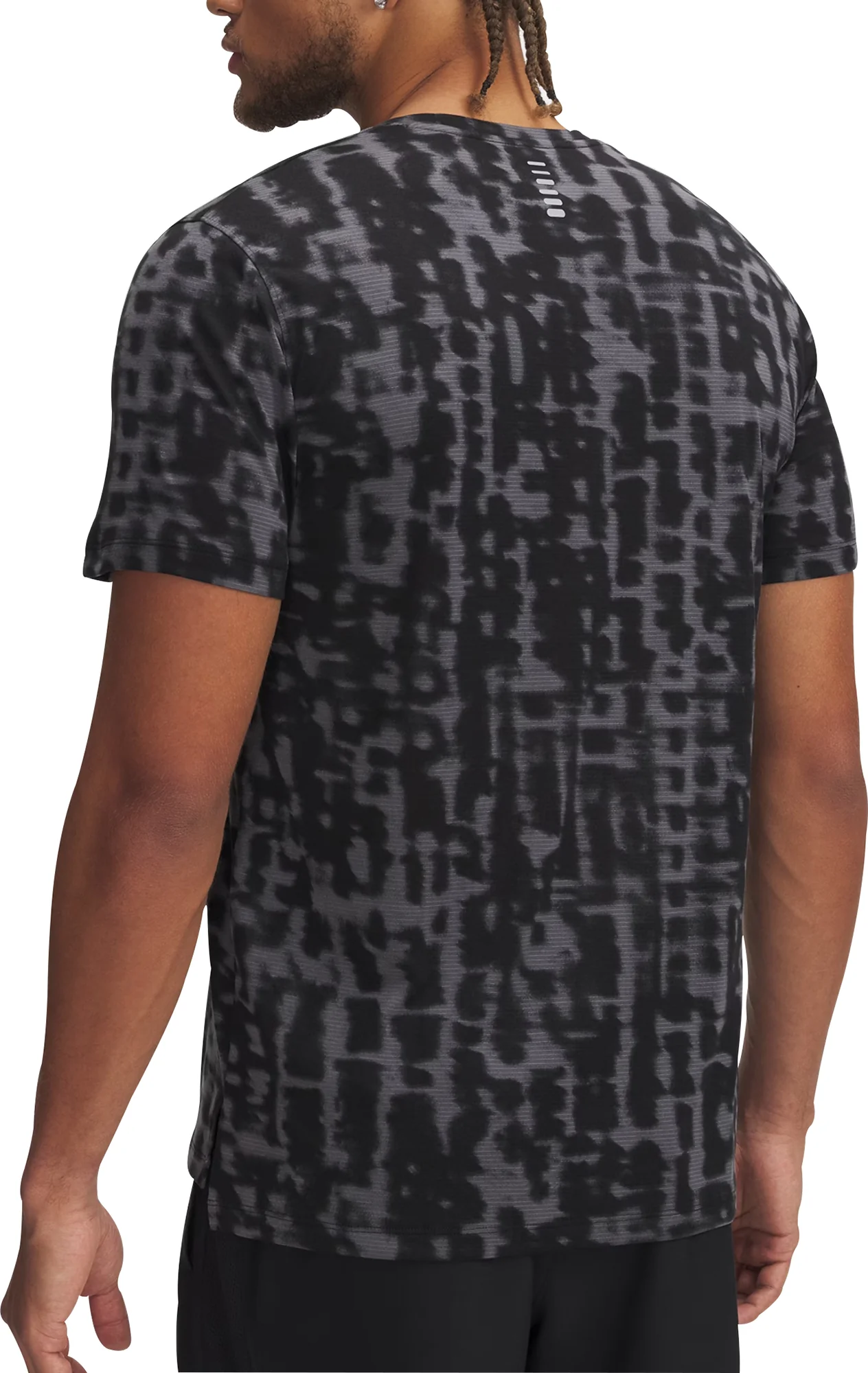 Under Armour Launch Printed Short Sleeve Mens Running Top - Black - Image 2