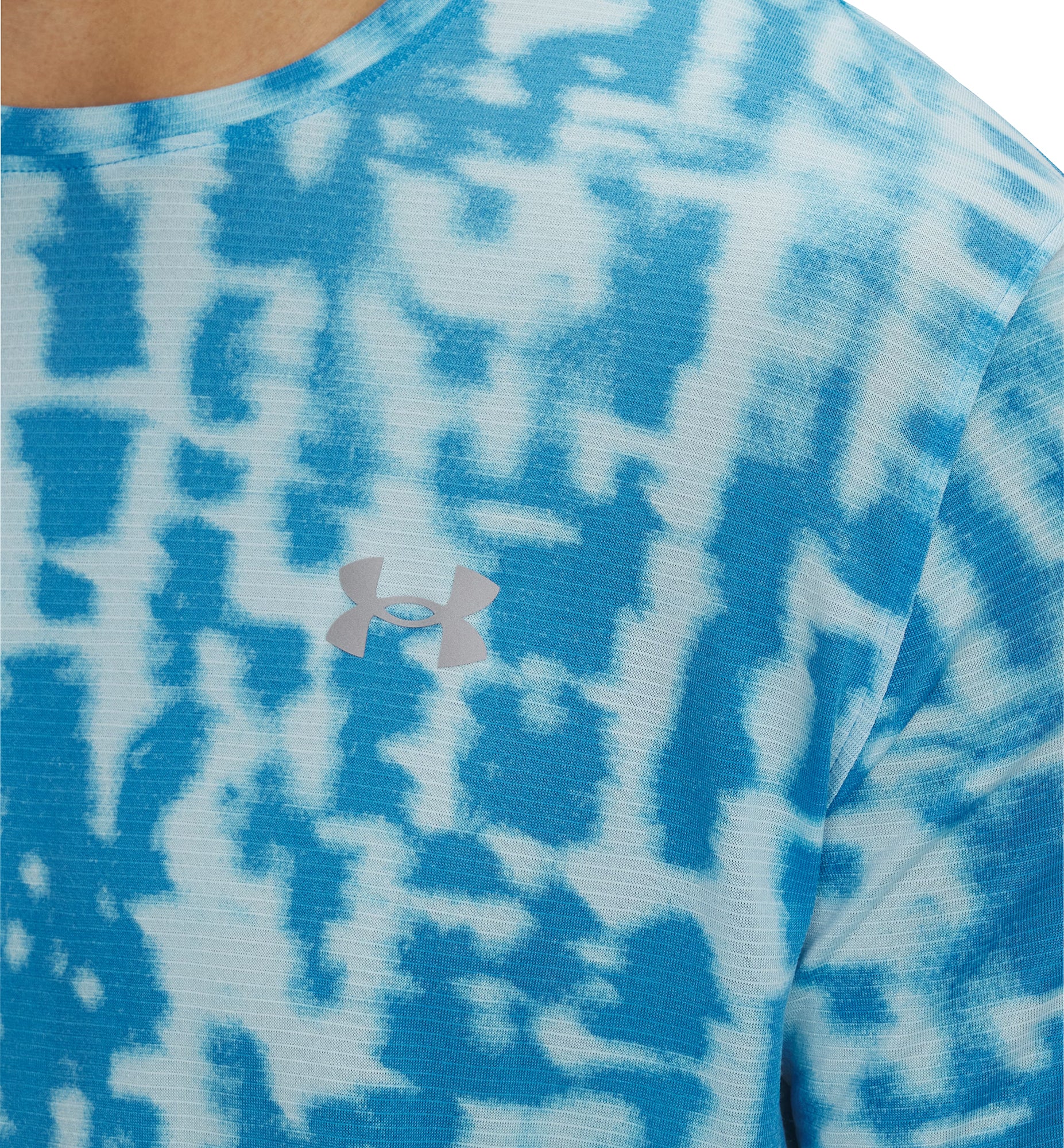 Under Armour Launch Printed Short Sleeve Mens Running Top - Blue - Image 3