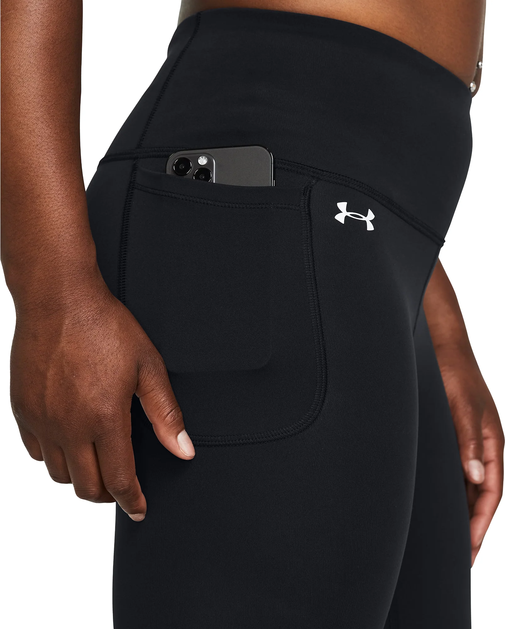 Under Armour Motion 3/4 Capri Womens Running Tights - Black - Image 3