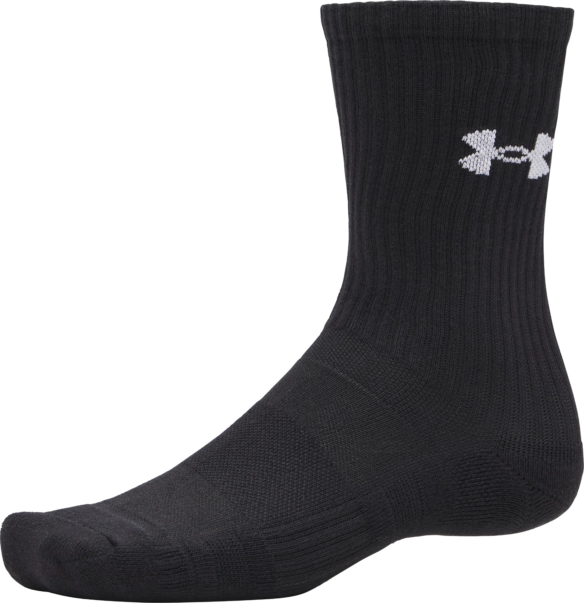Under Armour Performance Cotton (3 Pack) Crew Socks - Black - Image 2