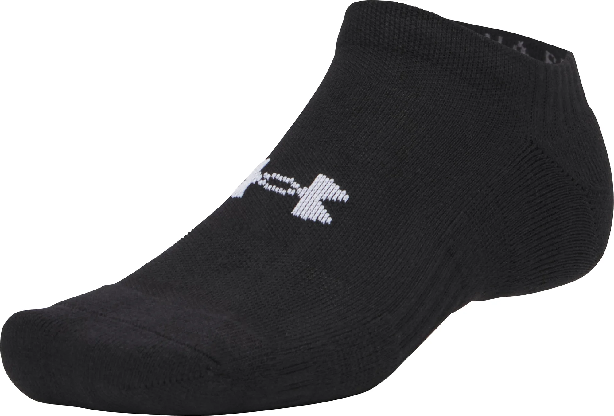 Under Armour Performance Cotton (3 Pack) No Show Socks - Black - Image 2