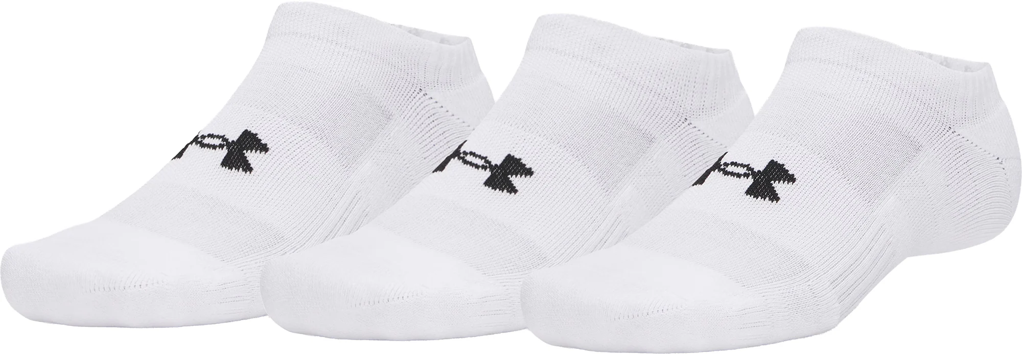 Under Armour Performance Cotton (3 Pack) No Show Socks - White