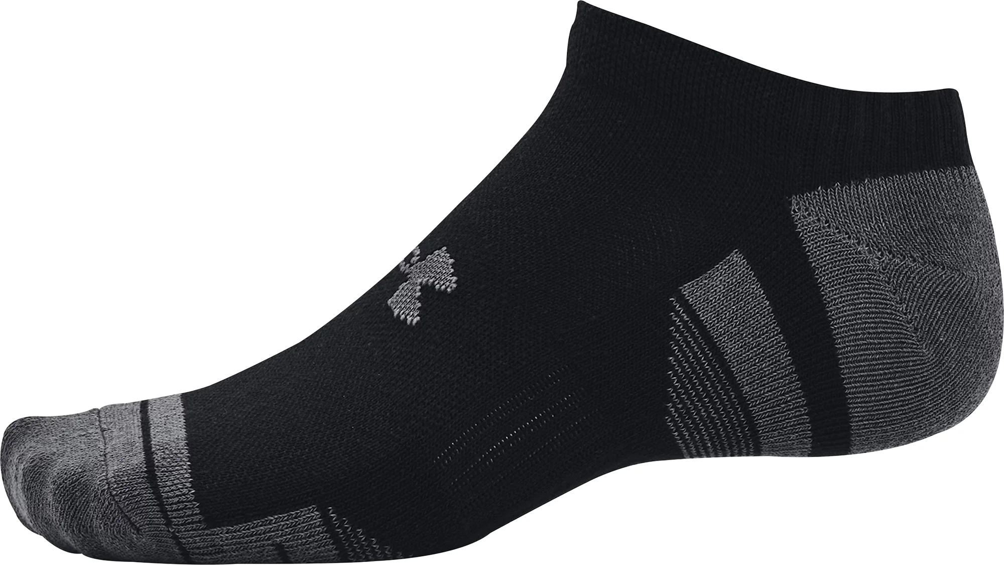 Under Armour Performance Cotton (3 Pack) No Show Socks -Black - Image 4