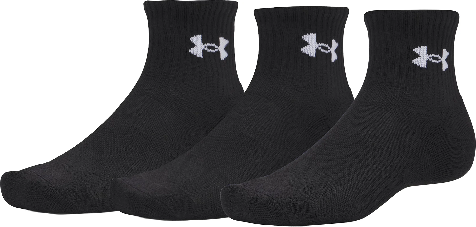 Under Armour Performance Cotton (3 Pack) Quarter Socks - Black