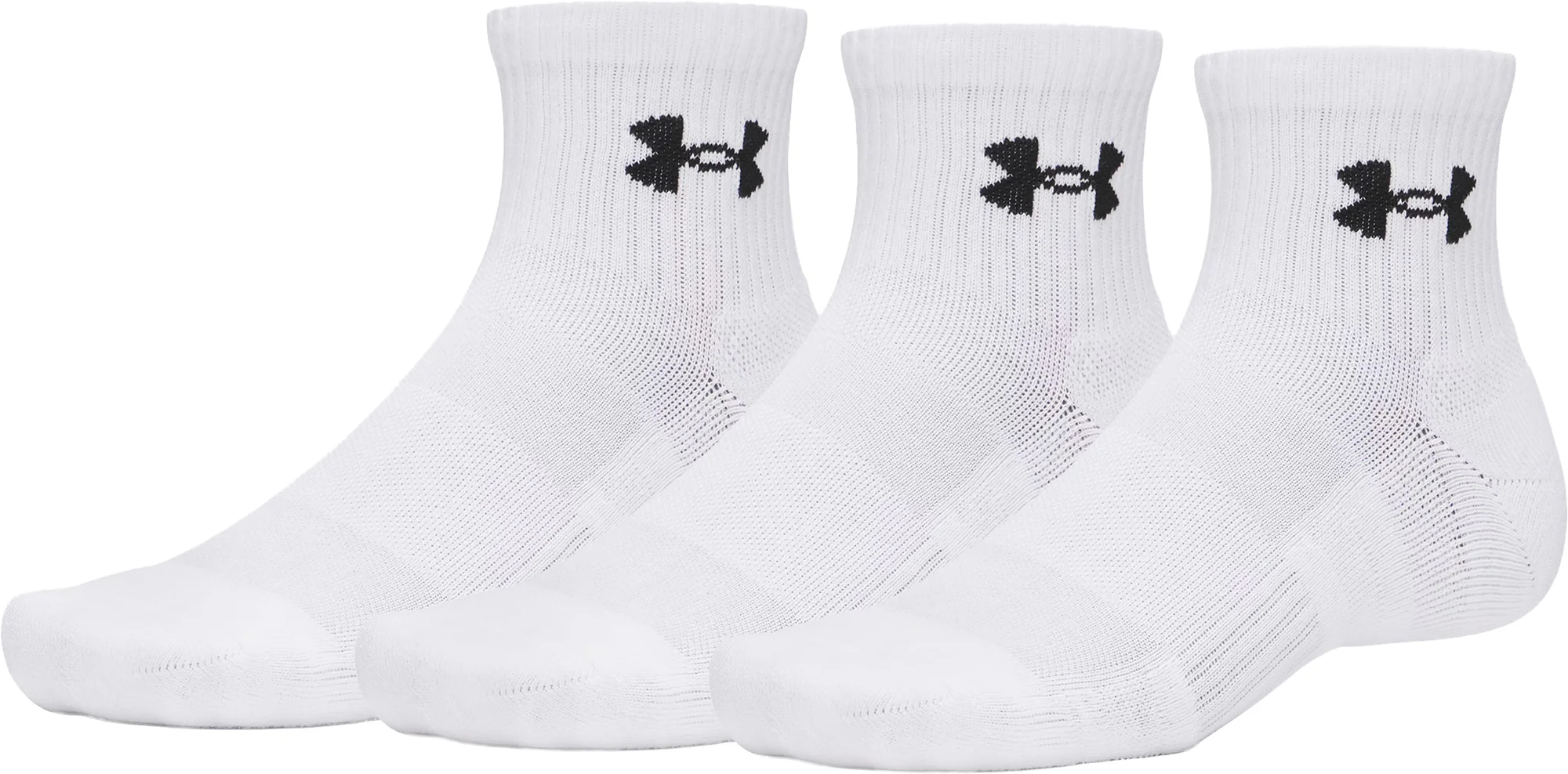 Under Armour Performance Cotton (3 Pack) Quarter Socks - White