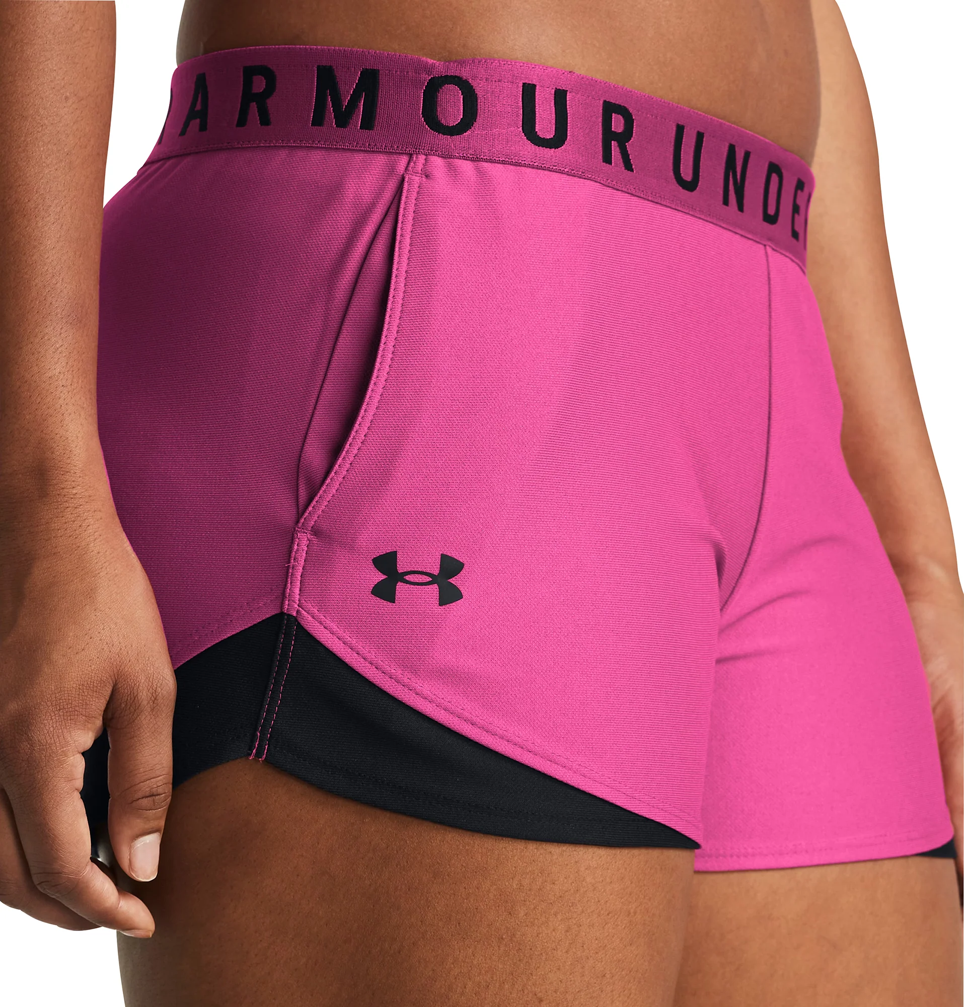 Under Armour Play Up 3.0 Womens Running Shorts - Pink - Image 3