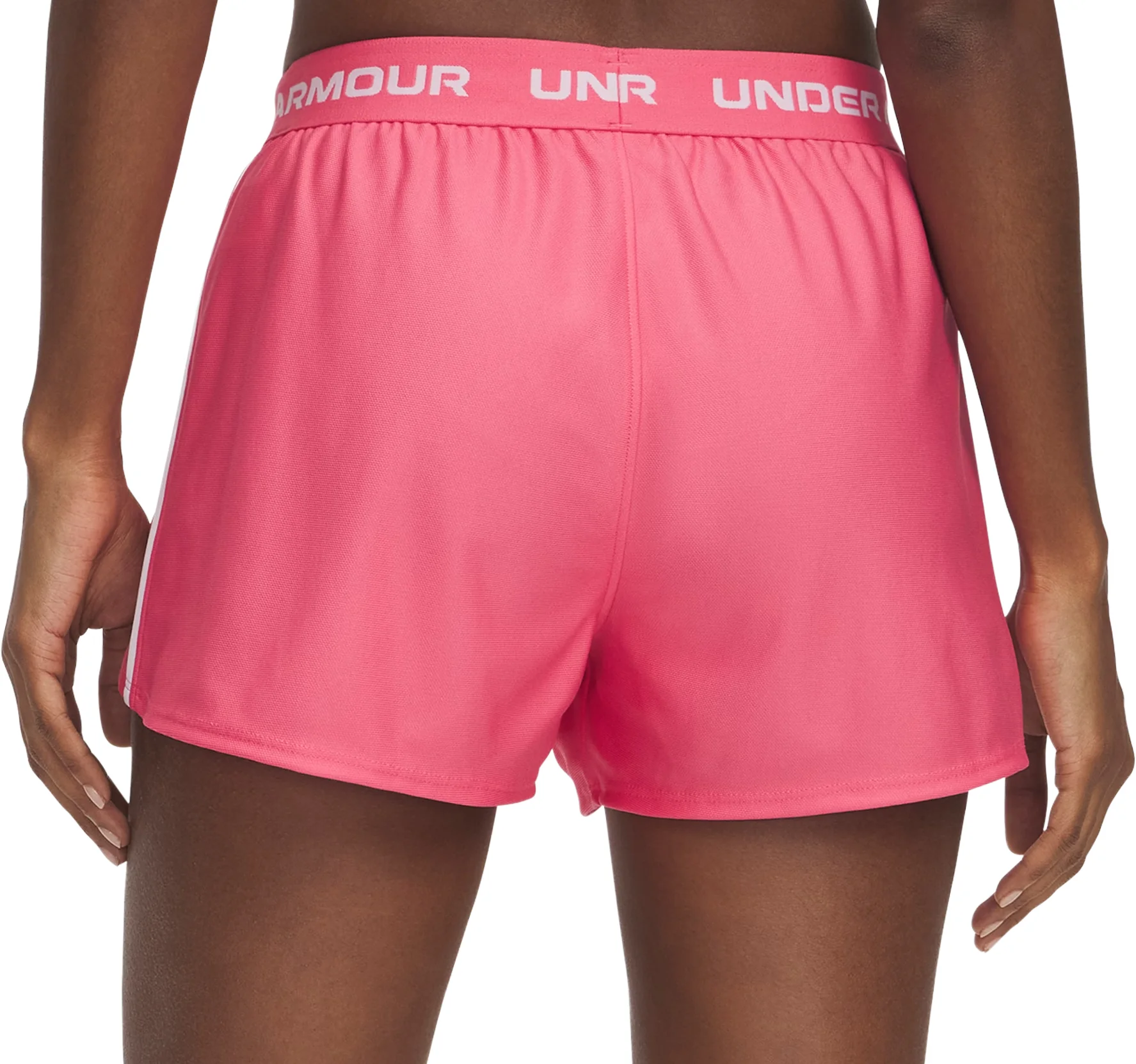 Under Armour Play Up 3 Inch Womens Running Shorts - Pink - Image 2