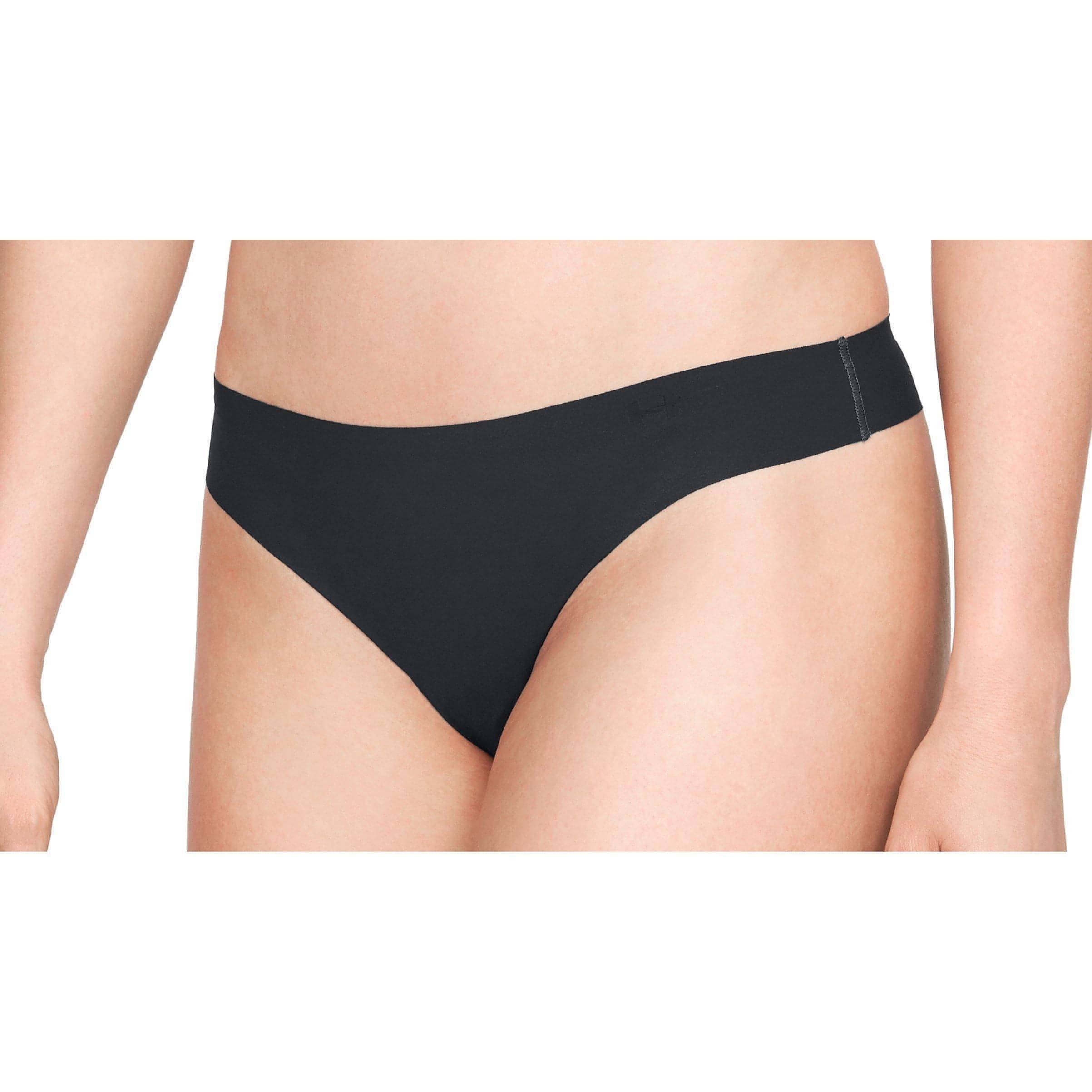 Under Armour Pure Stretch (3 Pack) Womens Thong - Black - Image 2
