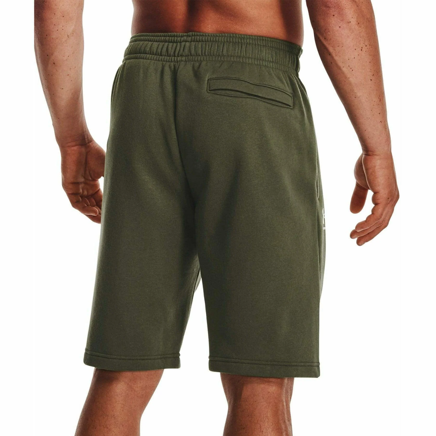 Under Armour Rival Fleece Camo Script Mens Training Shorts - Green - Image 2