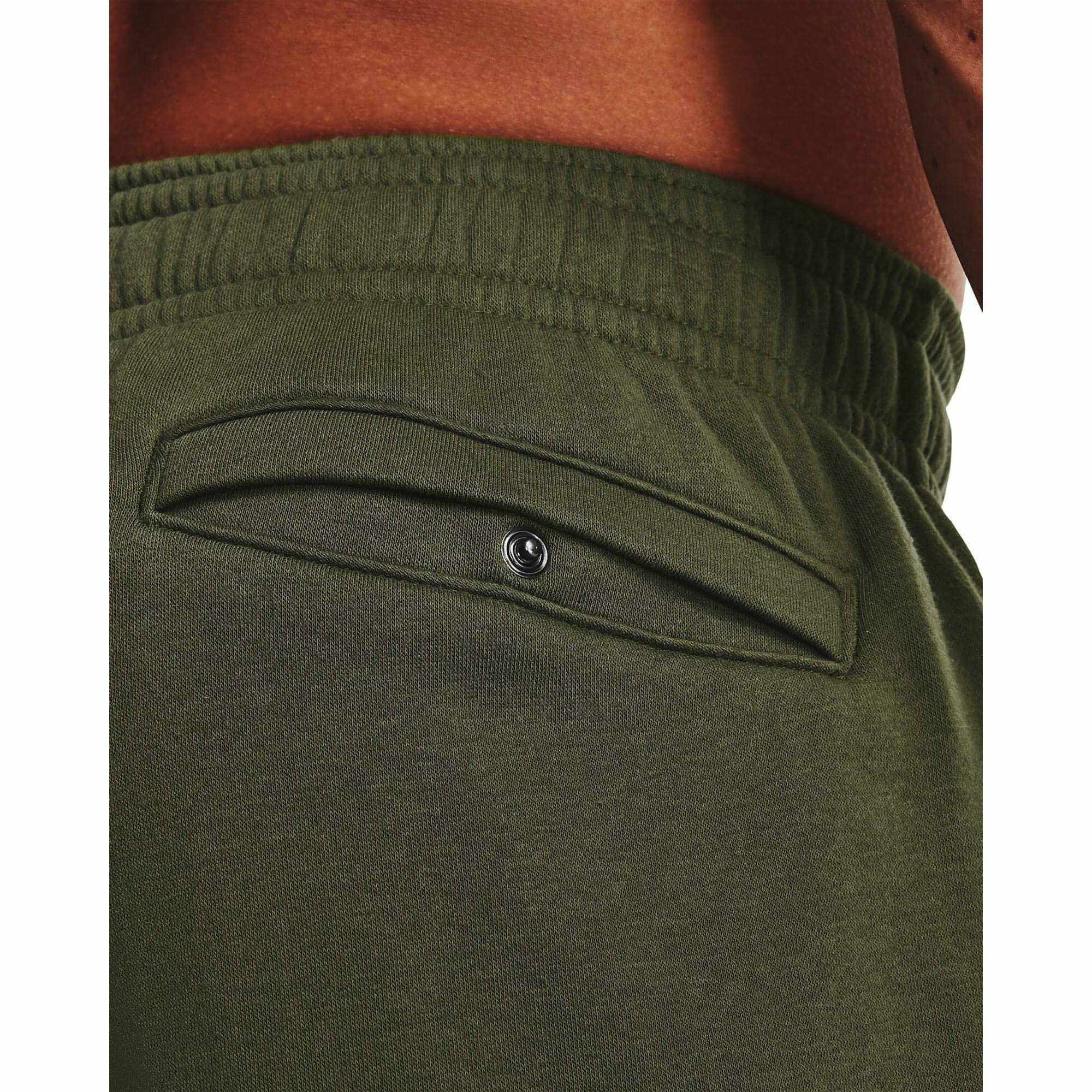 Under Armour Rival Fleece Camo Script Mens Training Shorts - Green - Image 3