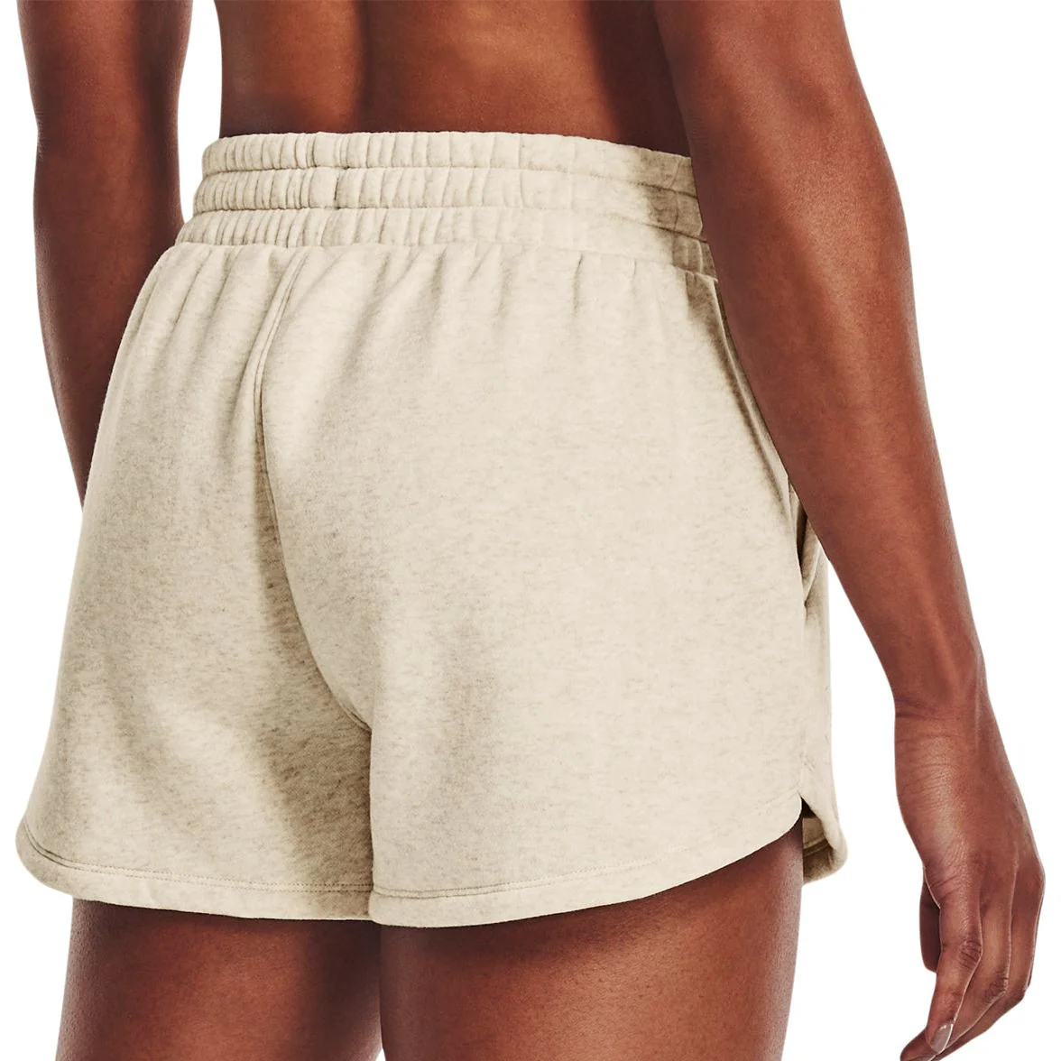 Under Armour Rival Fleece Womens Training Shorts - Beige - Image 2