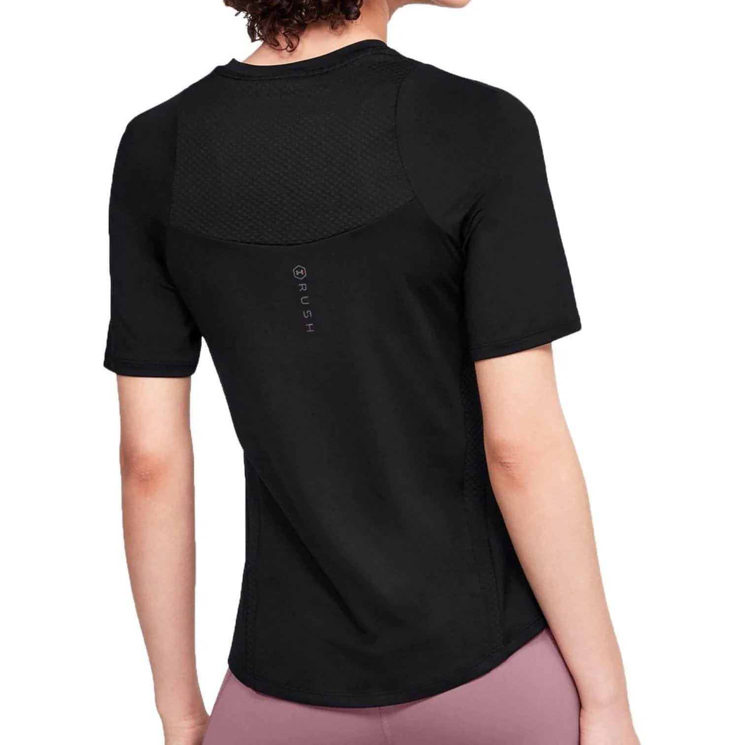 Under Armour Rush Short Sleeve Womens Training Top - Black - Image 2