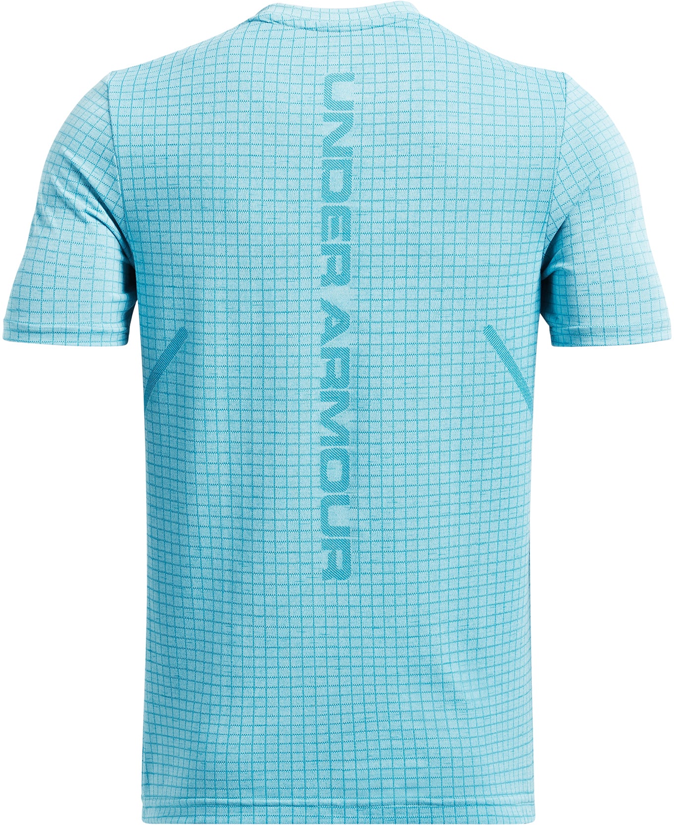 Under Armour Seamless Grid Short Sleeve Mens Training Top - Blue - Image 5